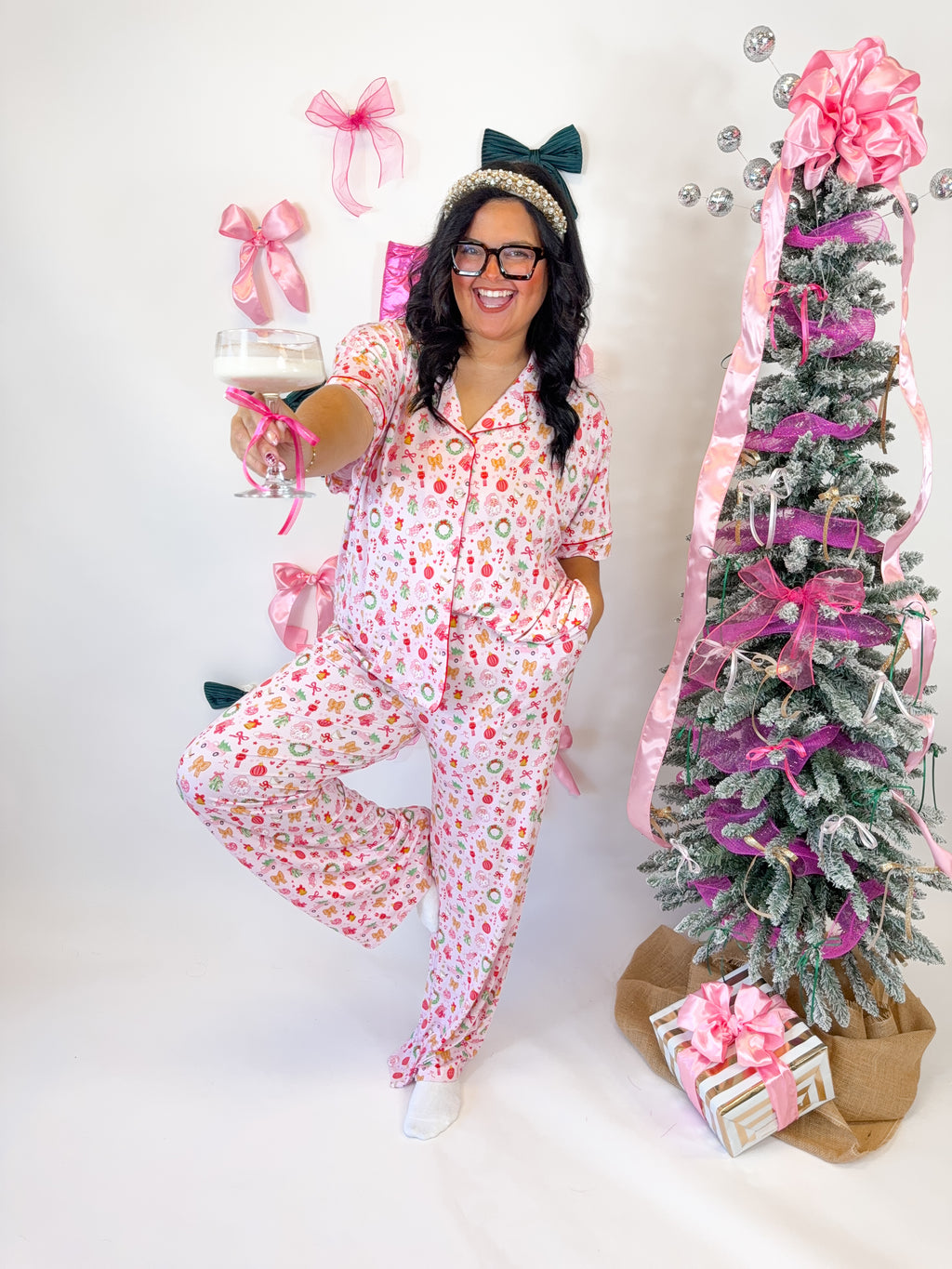 Pinkmas Womens Pant Set