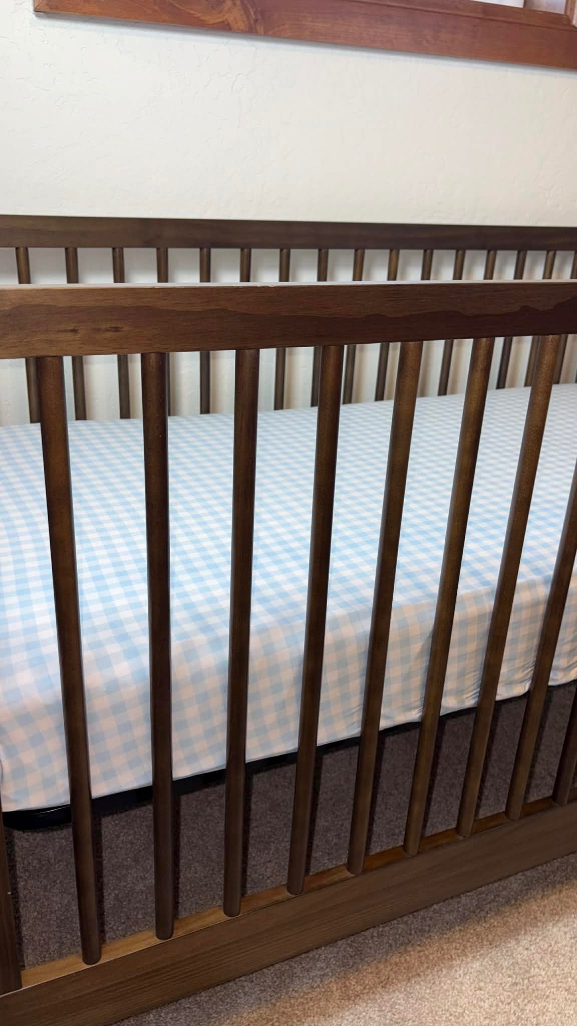 Blue Gingham Crib/Toddler Sheet
