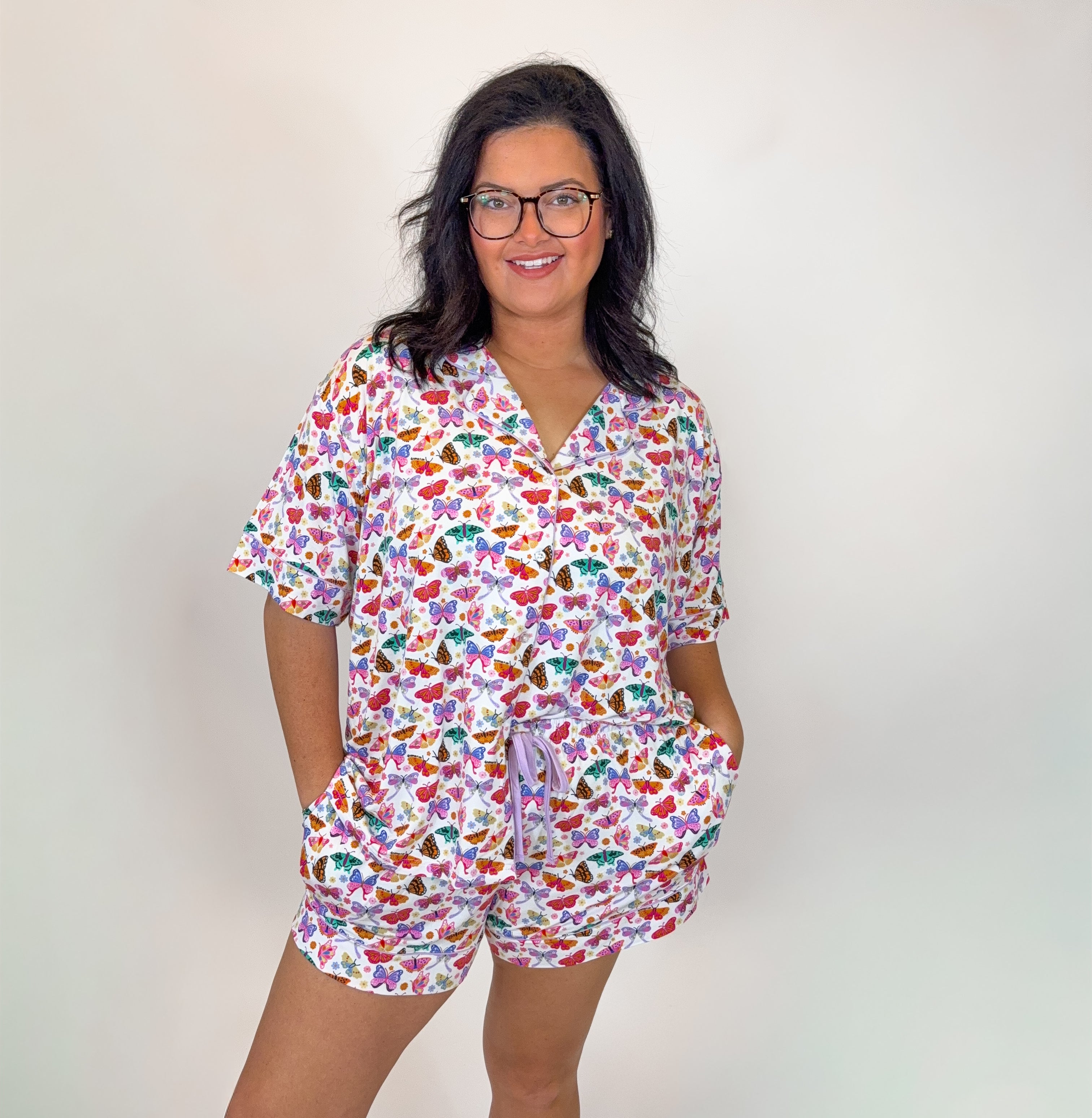 Spring Flutters Womens Short Set