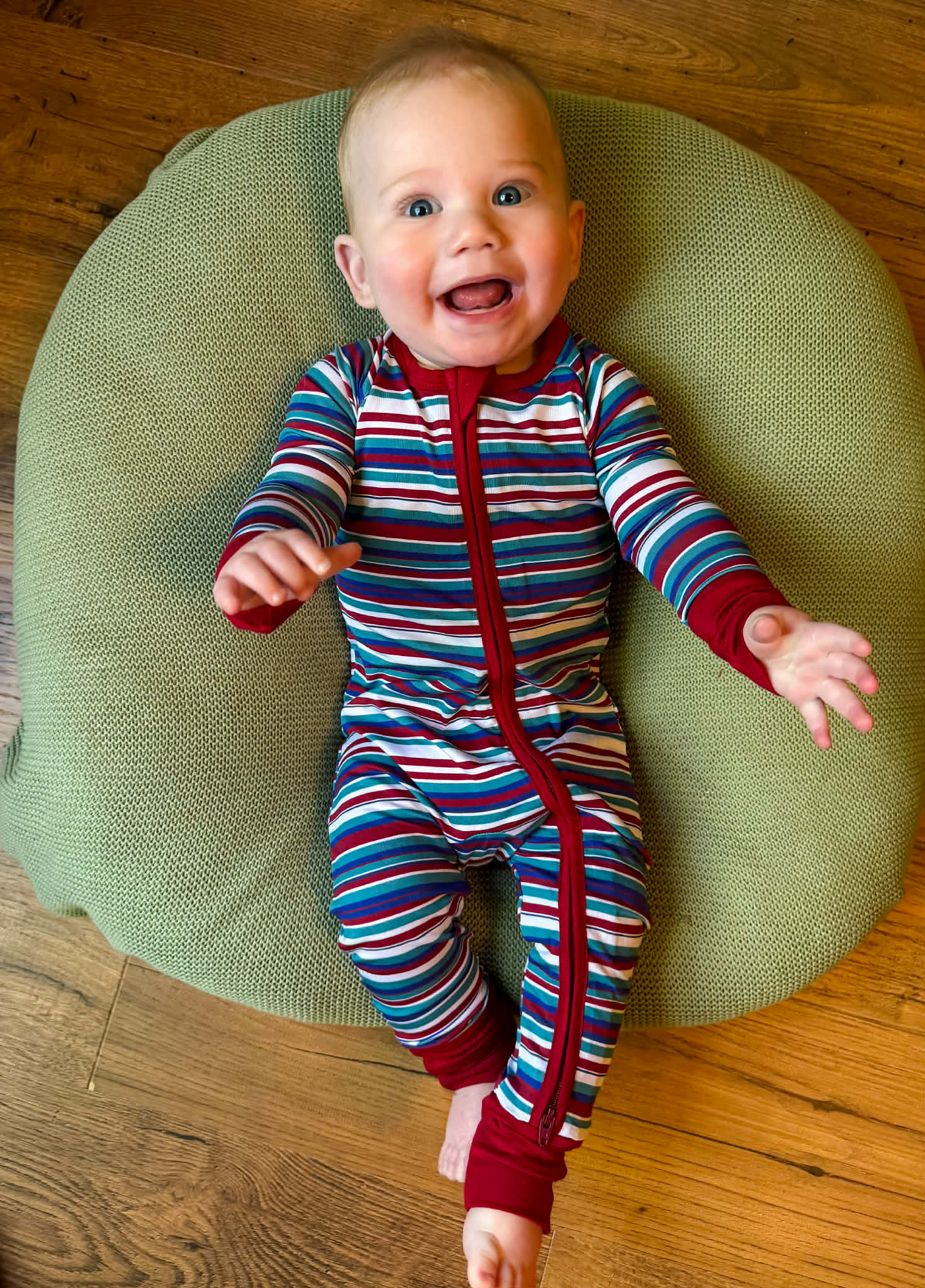 Retro Stripes Double Zippy Romper