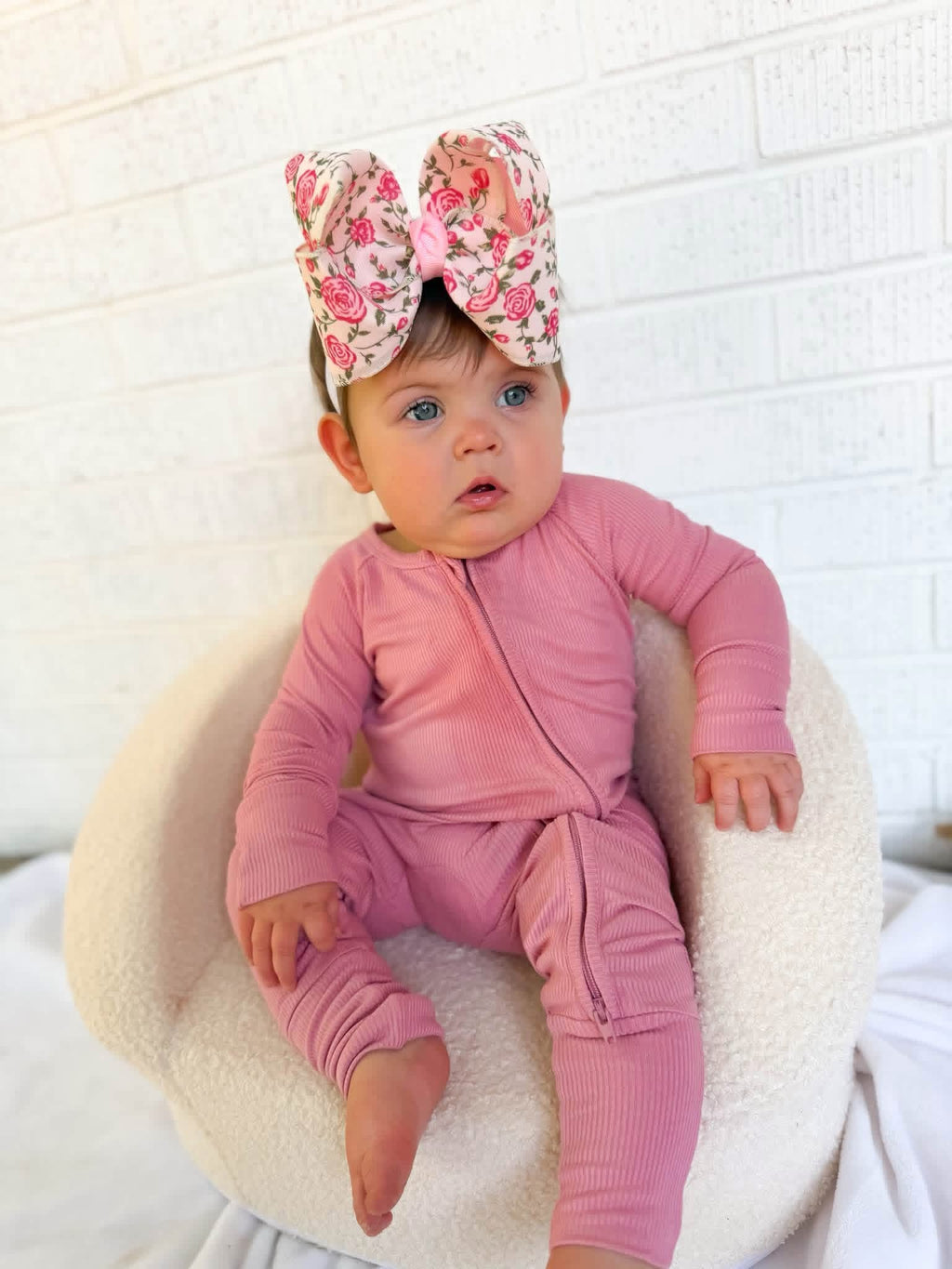 Dusty Rose Double Zippy Romper