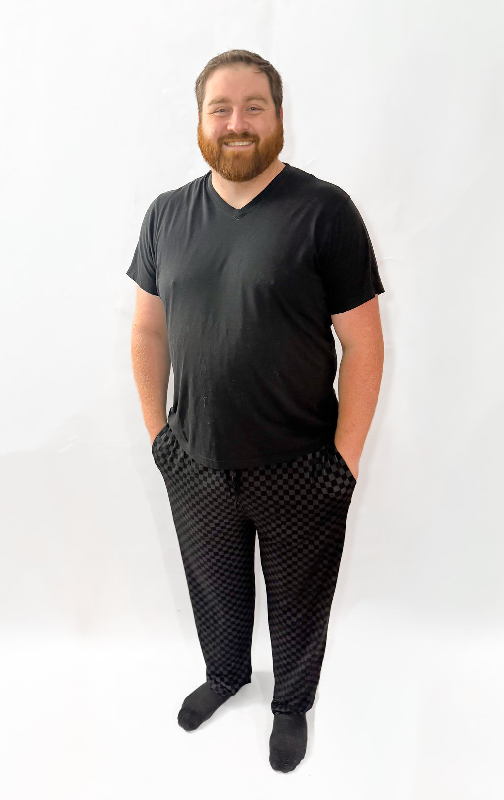 Midnight Checks Unisex Straight Leg Pants