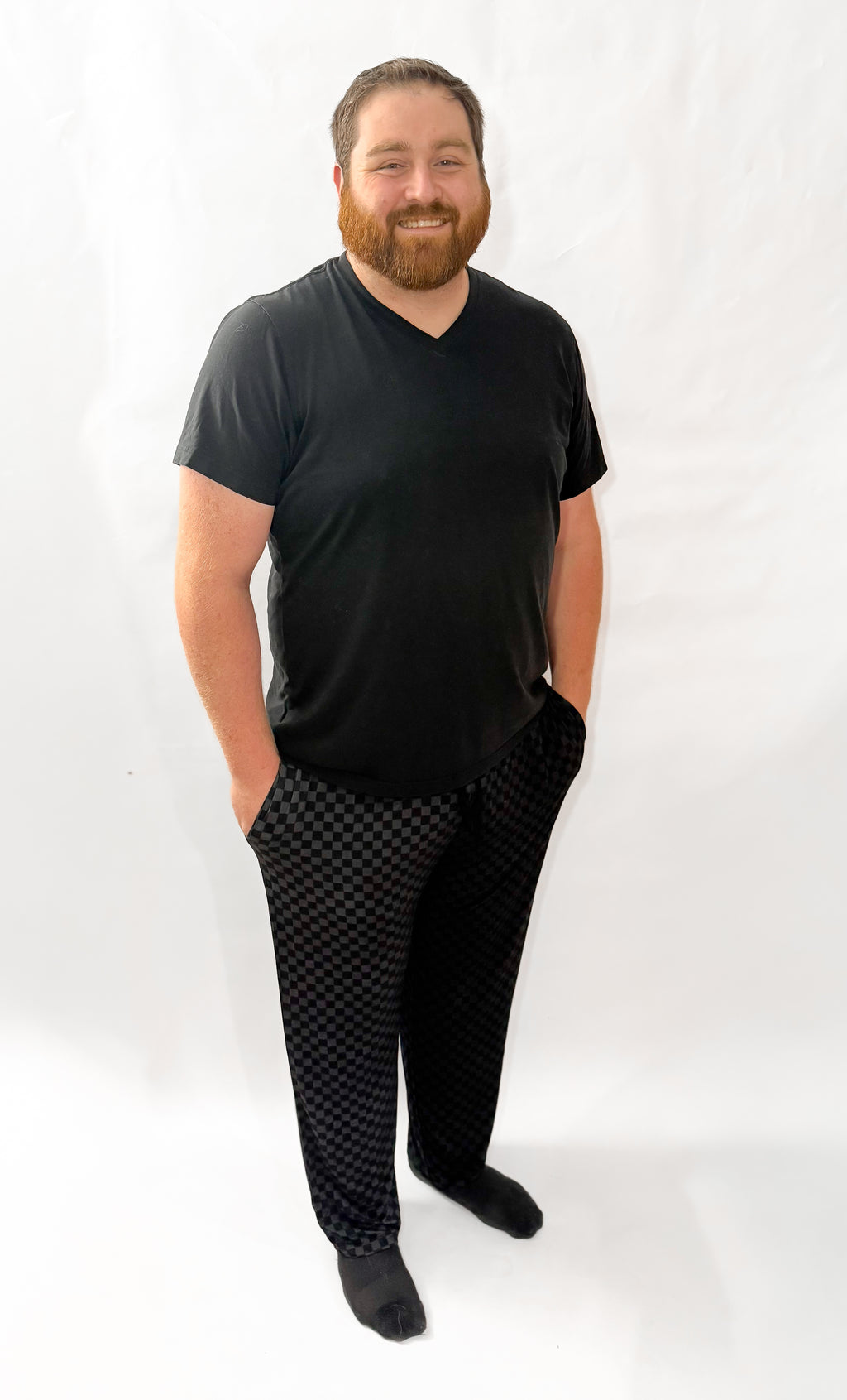 Midnight Checks Unisex Straight Leg Pants