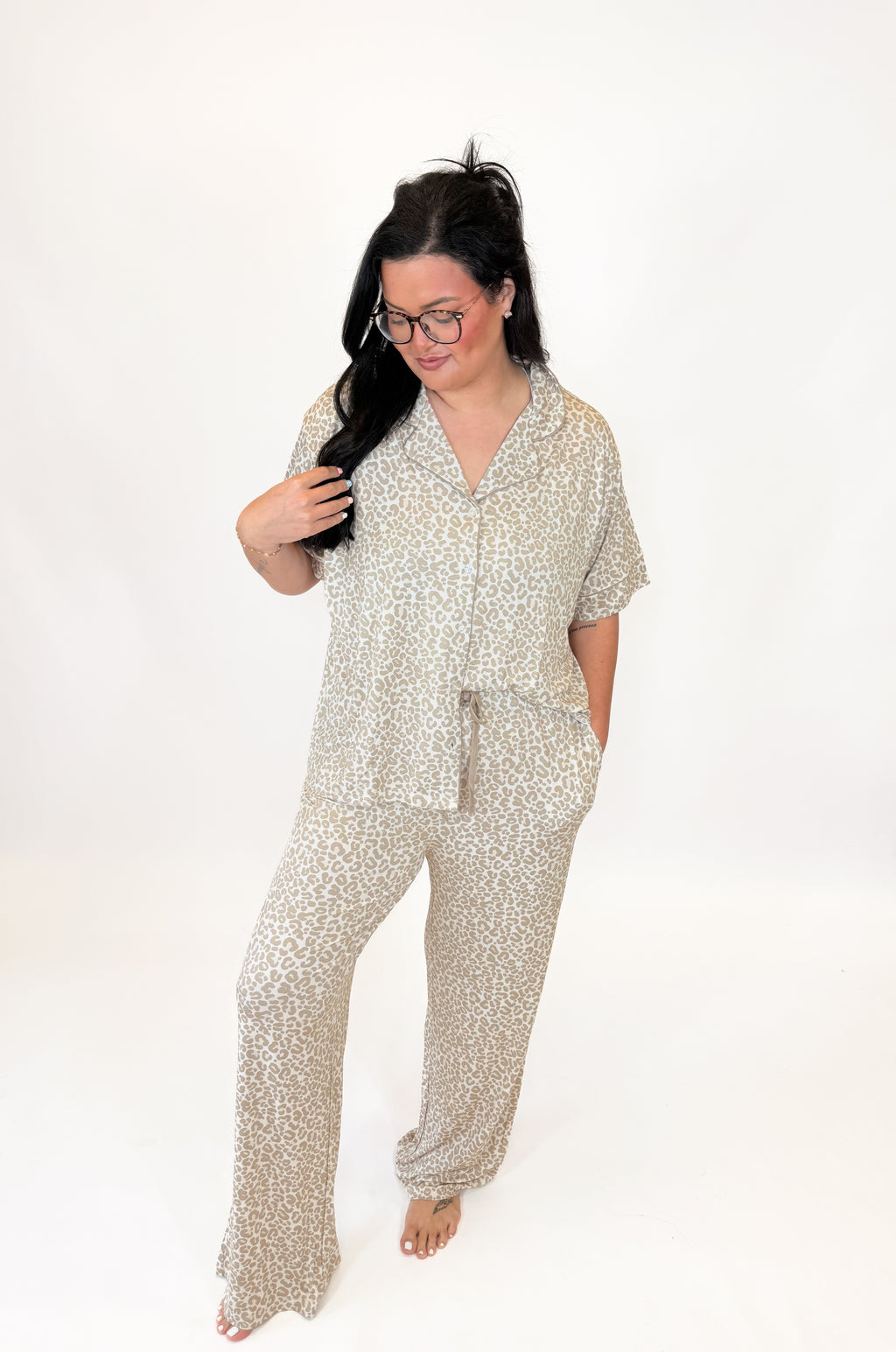 Oat Leopard Womens Pant Set