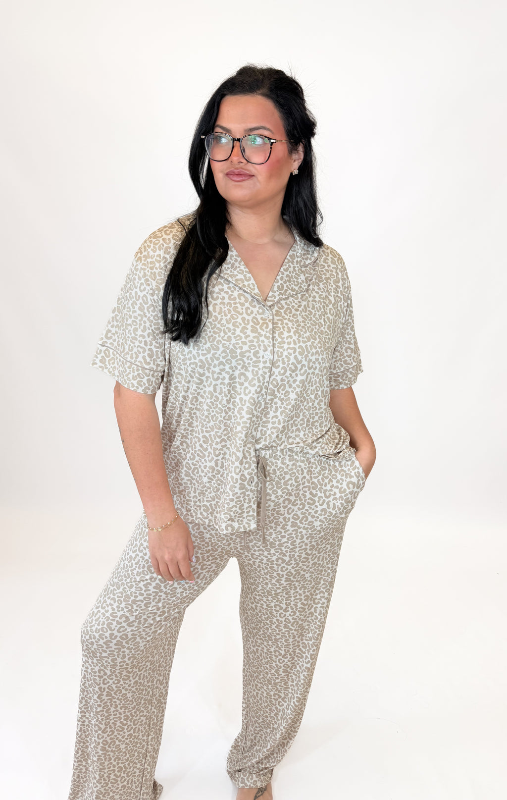 Oat Leopard Womens Pant Set