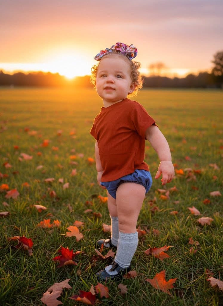 Pumpkin Spice Ribbed Oversized Tee