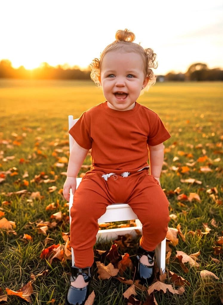 Pumpkin Spice Ribbed Oversized Tee