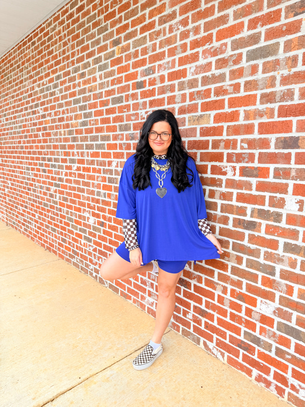 Royal Blue Womens Biker Short Set
