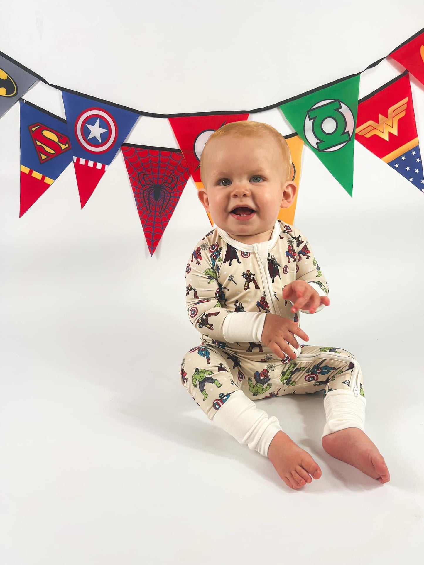 Superhero's Assemble Double Zippy Romper