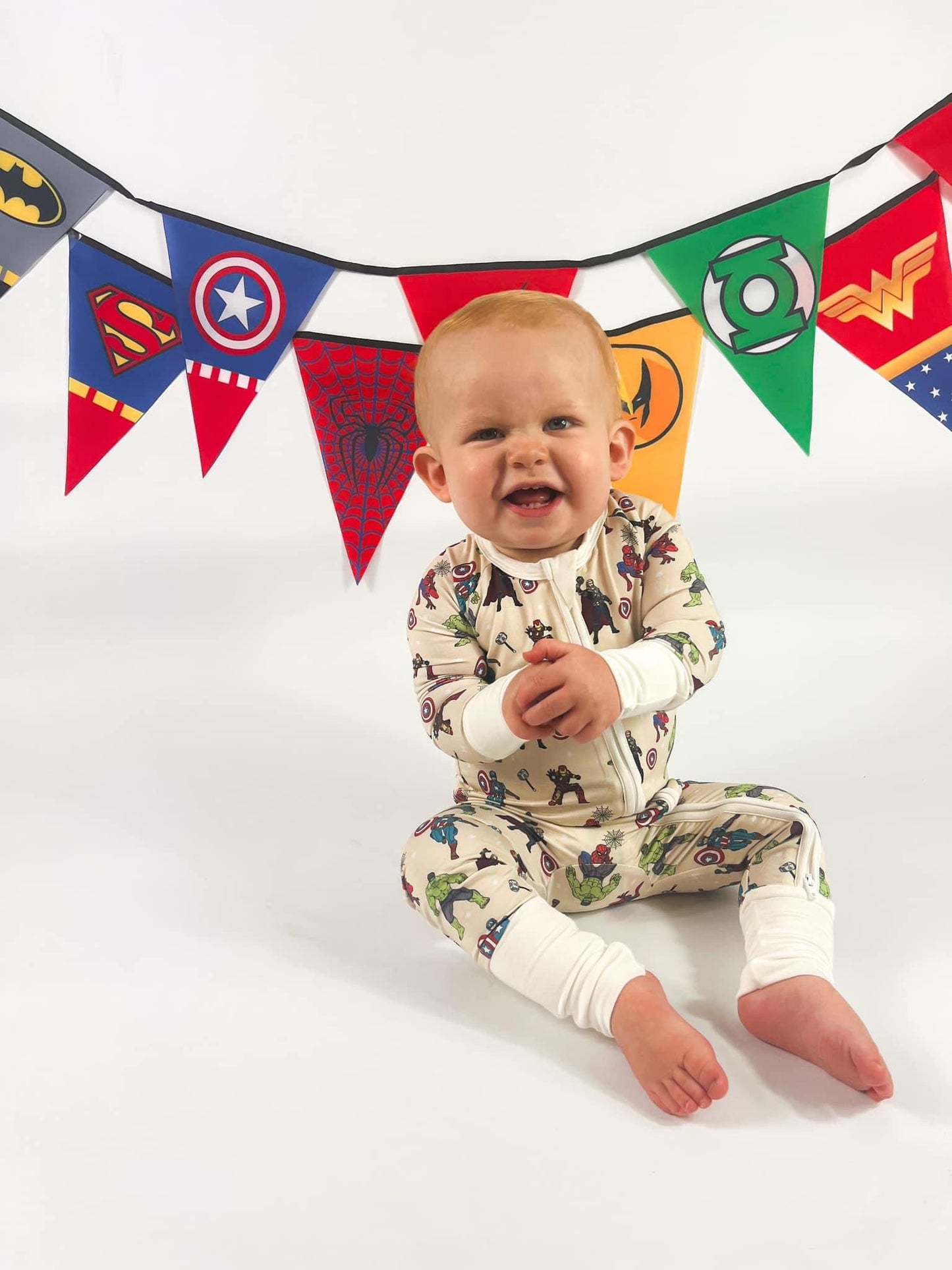 Superhero's Assemble Double Zippy Romper