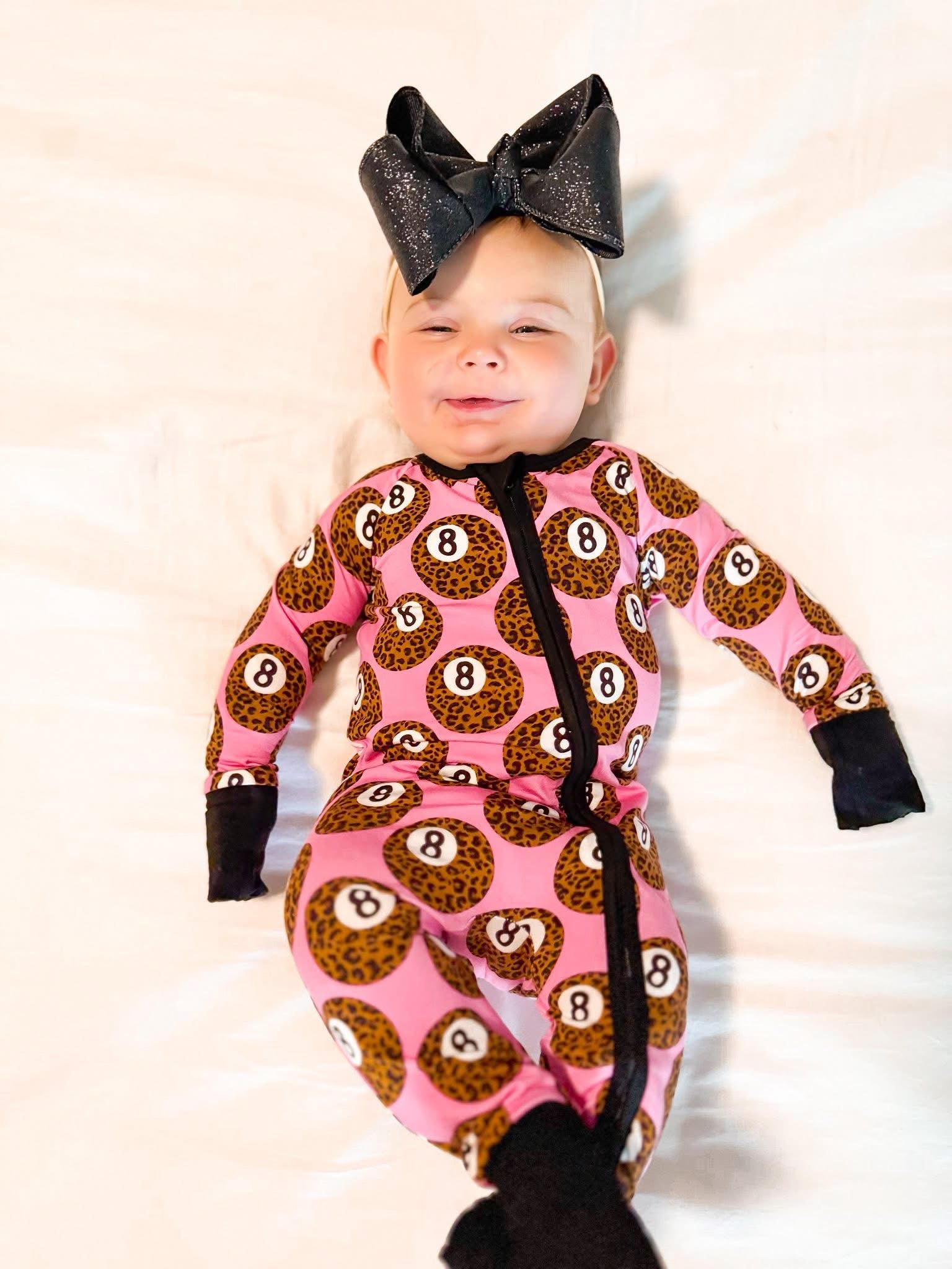 Leopard 8ball Double Zippy Romper