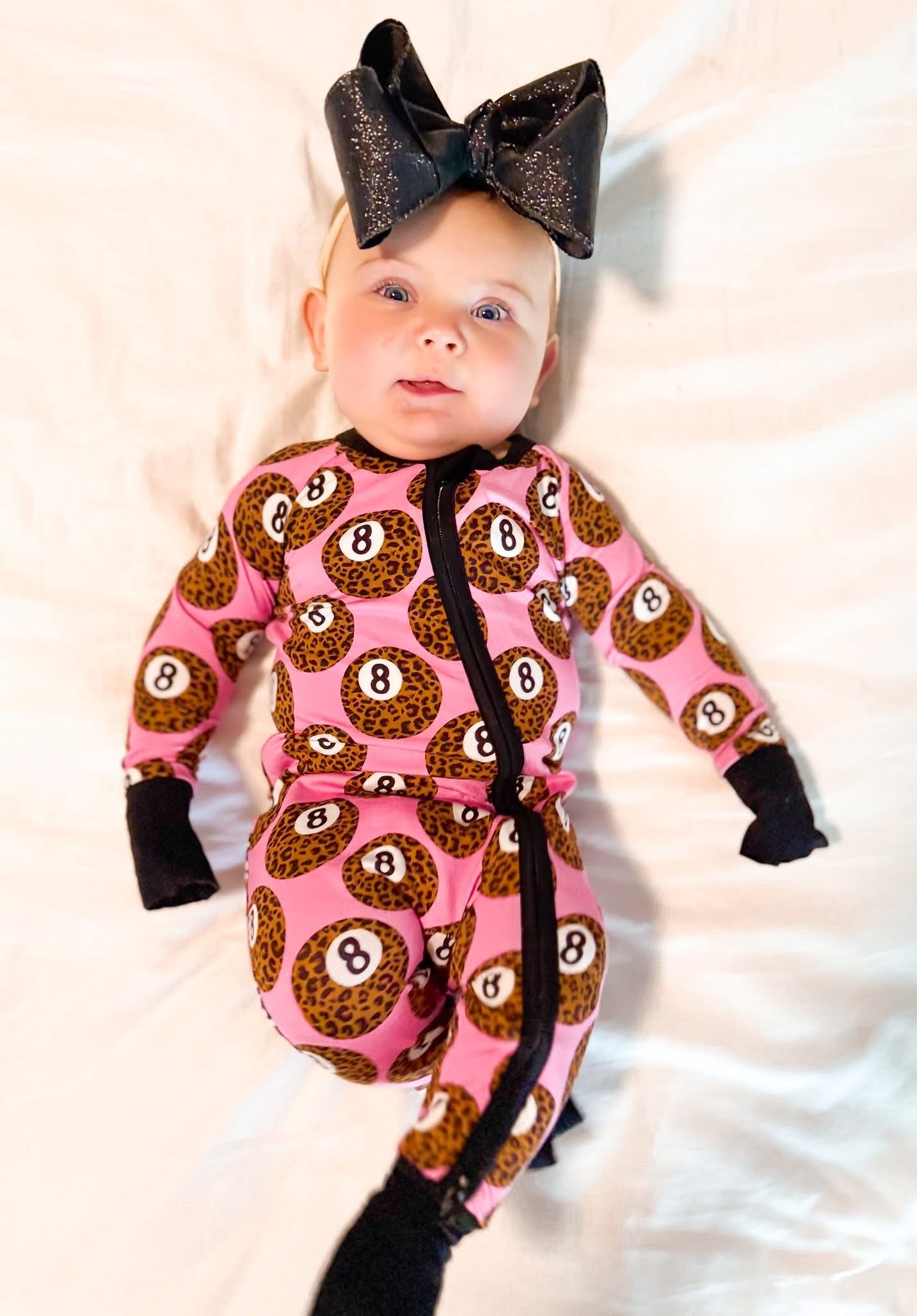 Leopard 8ball Double Zippy Romper