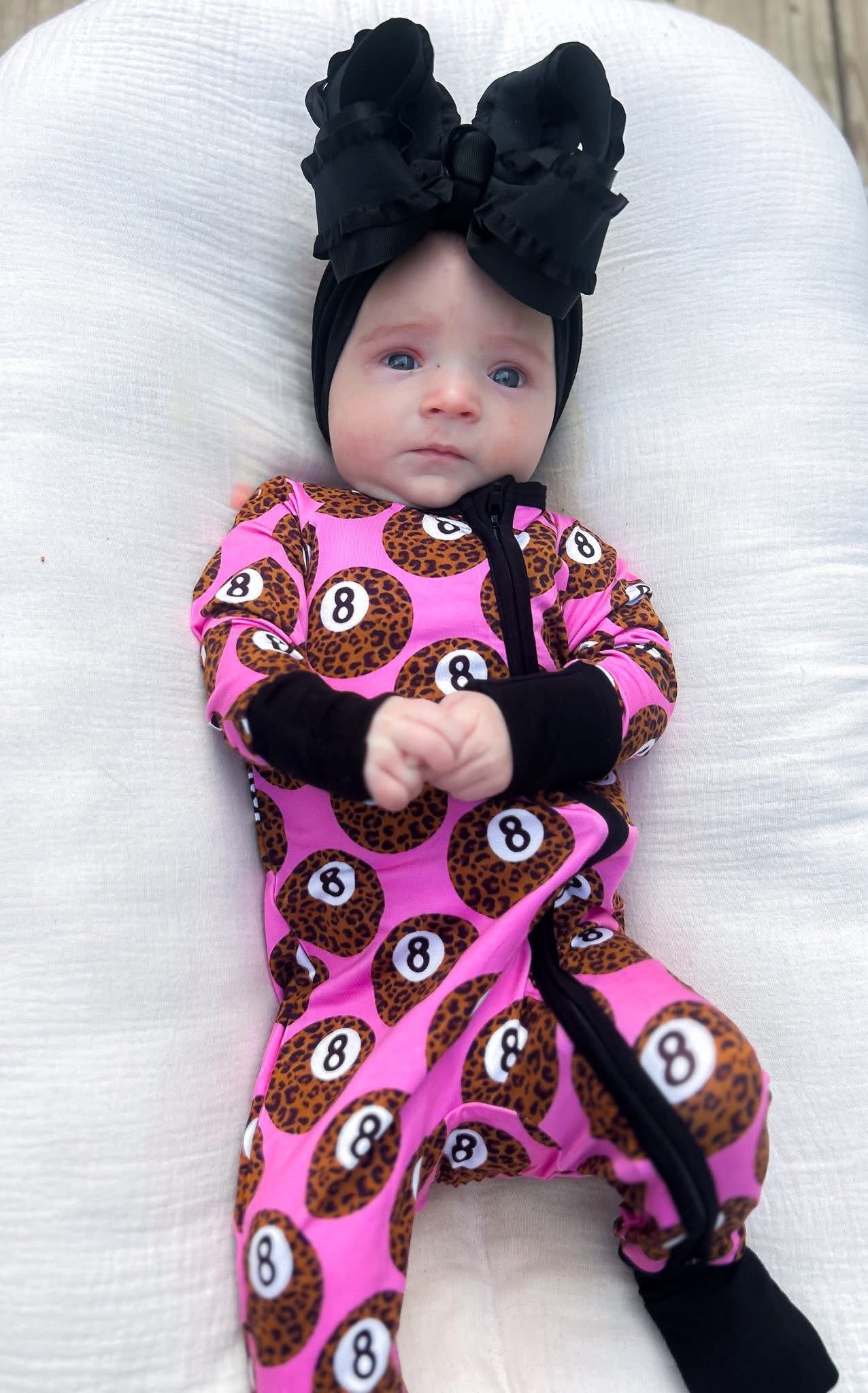 Leopard 8ball Double Zippy Romper