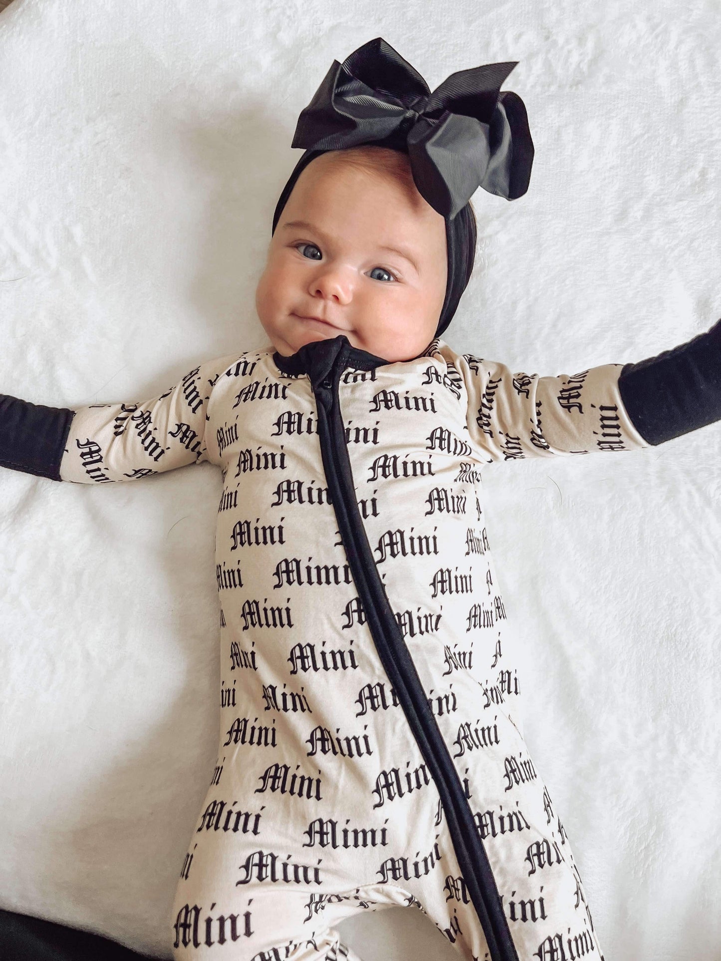 "MINI" WITH "MIMI" Double Zippy Romper MISPRINT