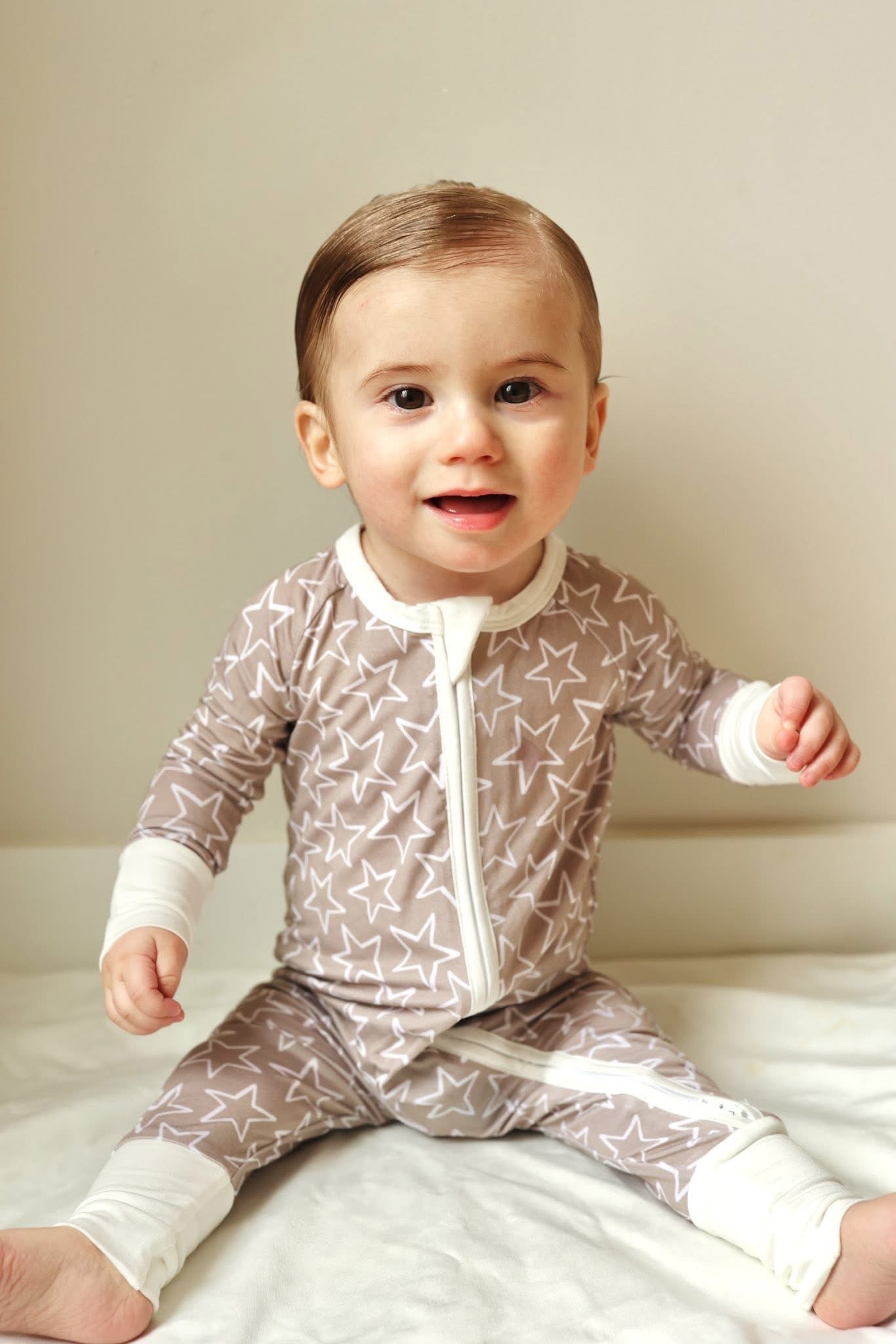 Sandstone Stars Double Zippy Romper