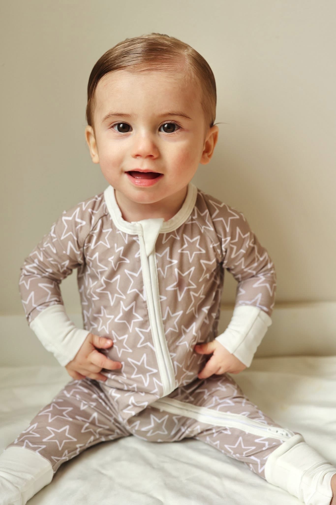Sandstone Stars Double Zippy Romper