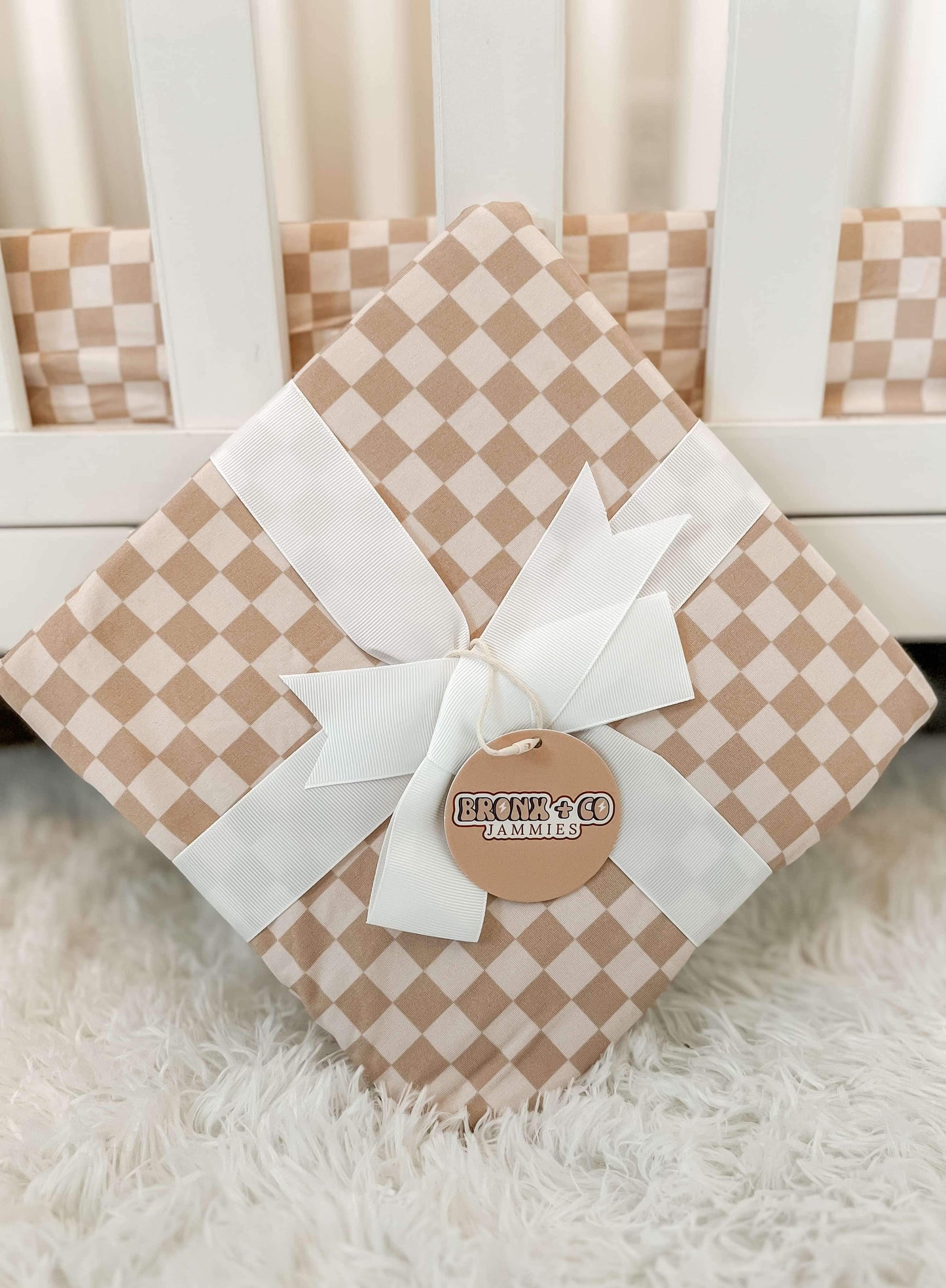 Beige Checkers Blanket