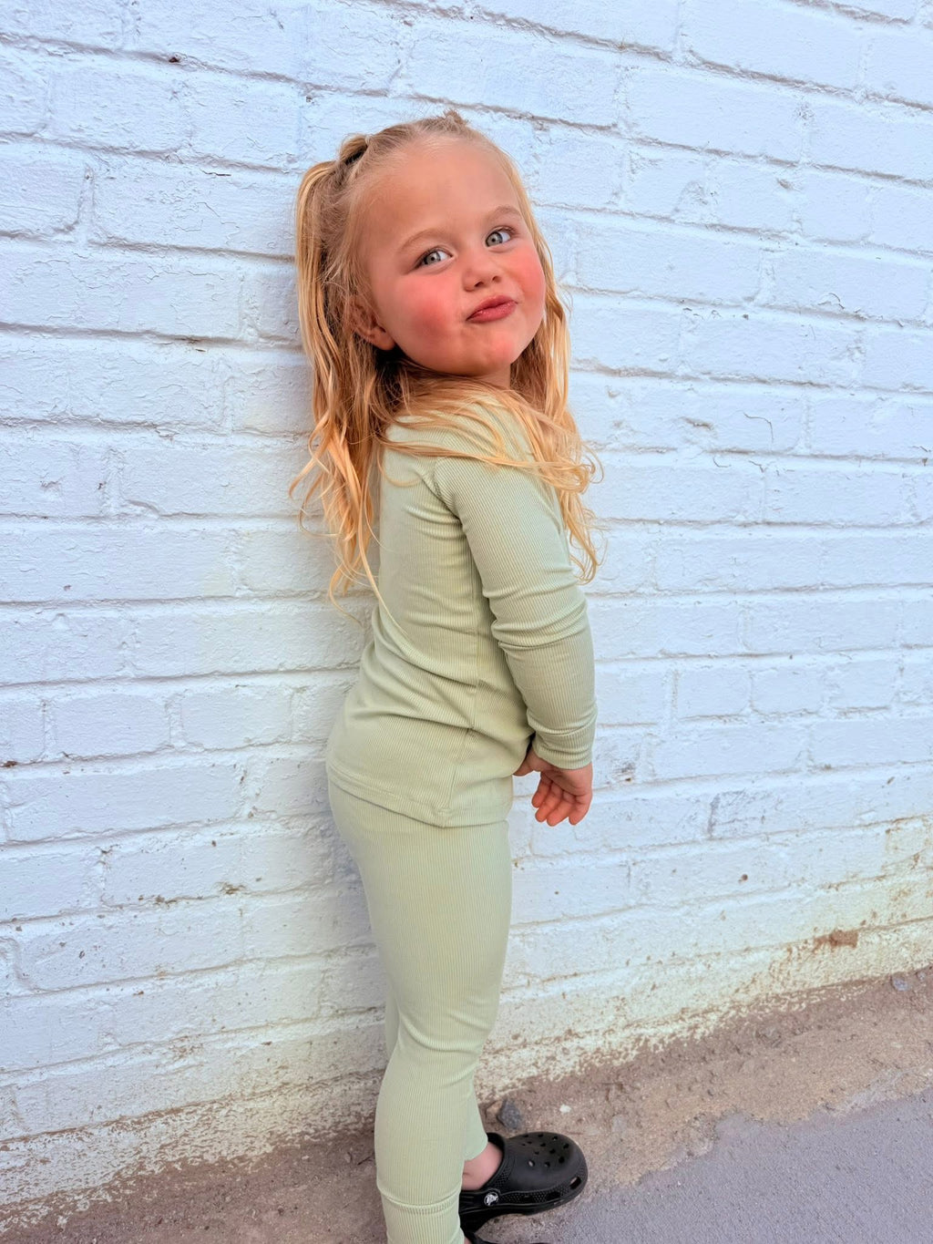 Sage Ribbed Two Piece Set