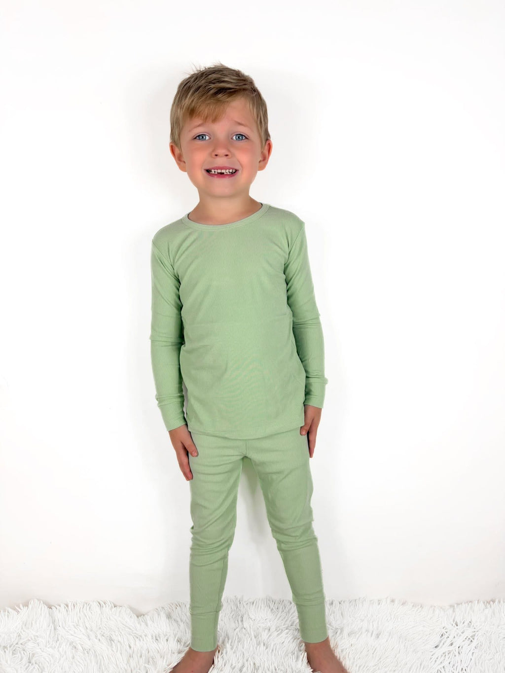 Sage Ribbed Two Piece Set