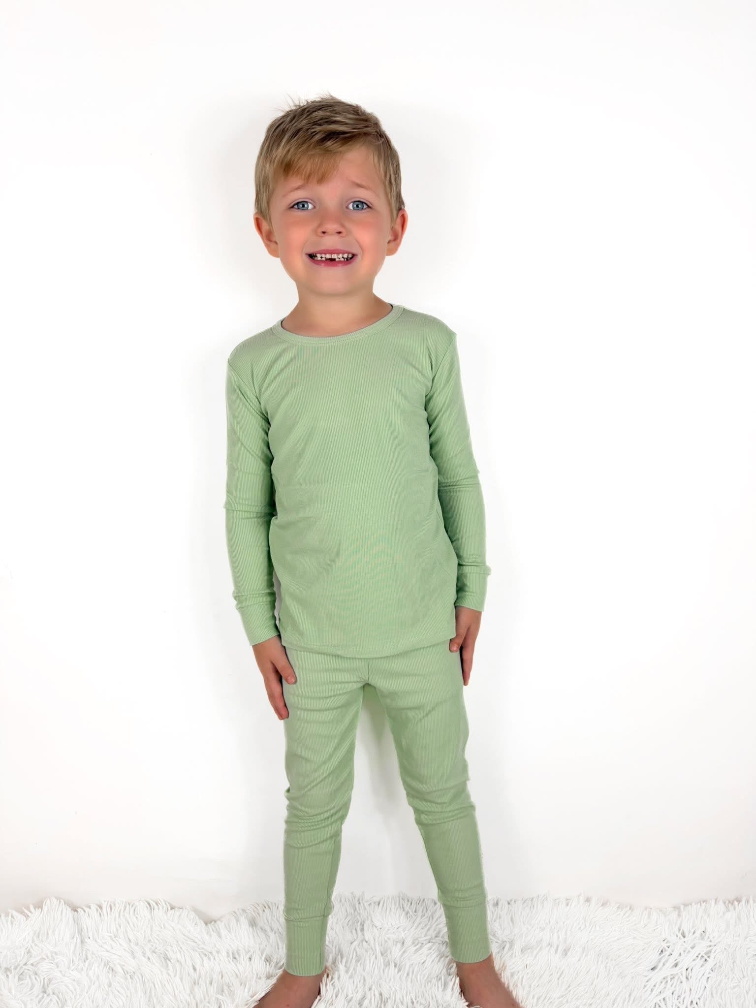 Sage Ribbed Two Piece Set