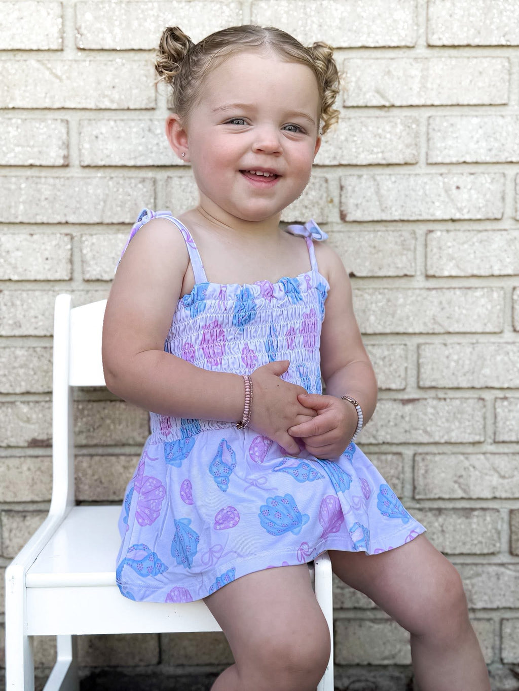 Coquette Shells Smocked Twirl Romper