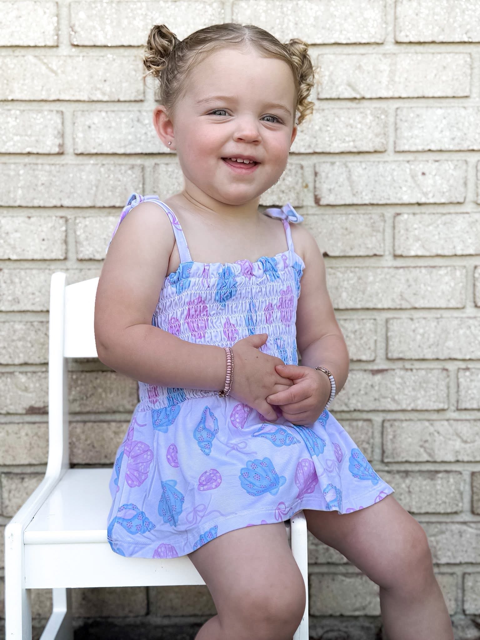 Coquette Shells Smocked Twirl Romper