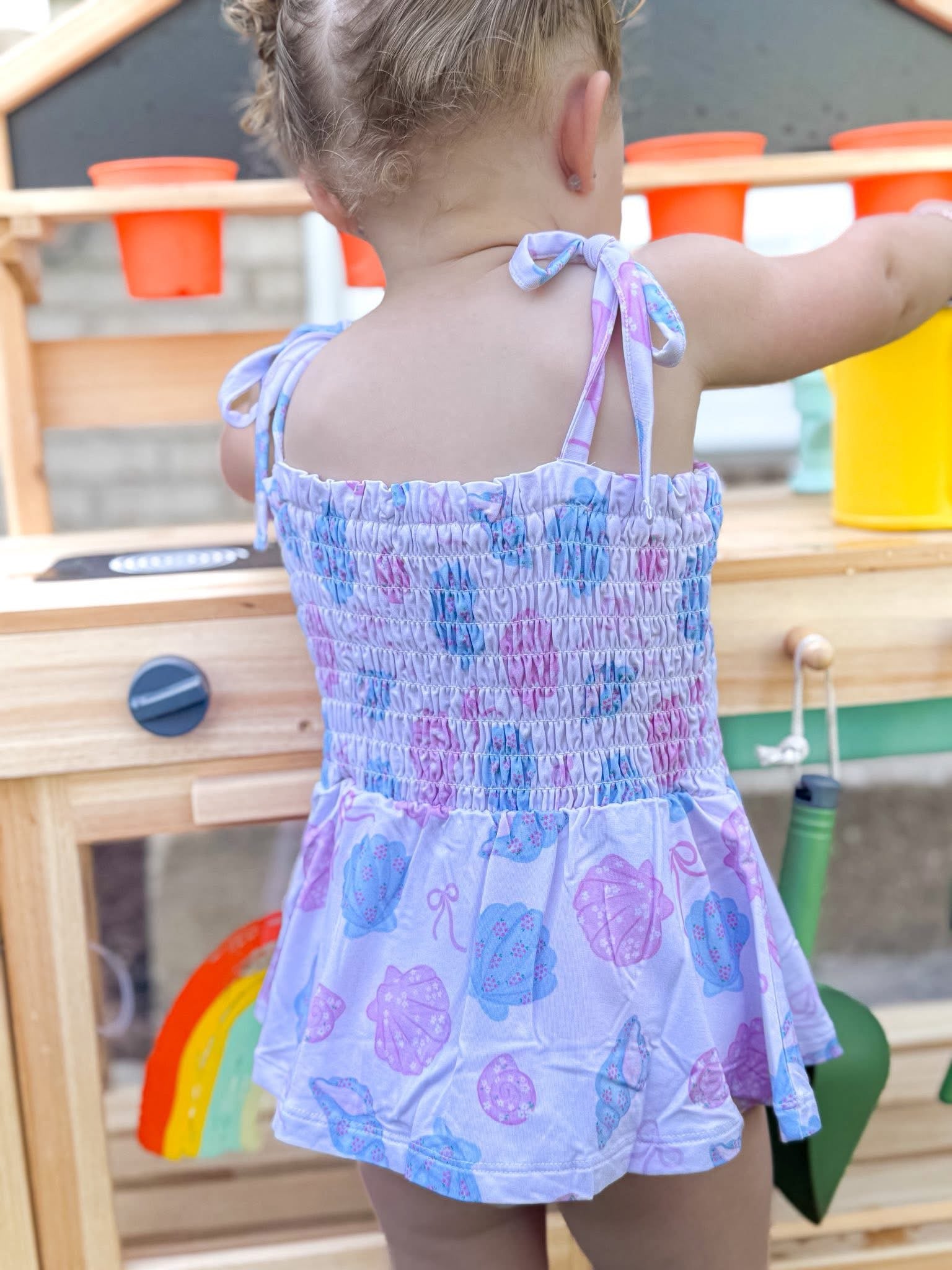 Coquette Shells Smocked Twirl Romper