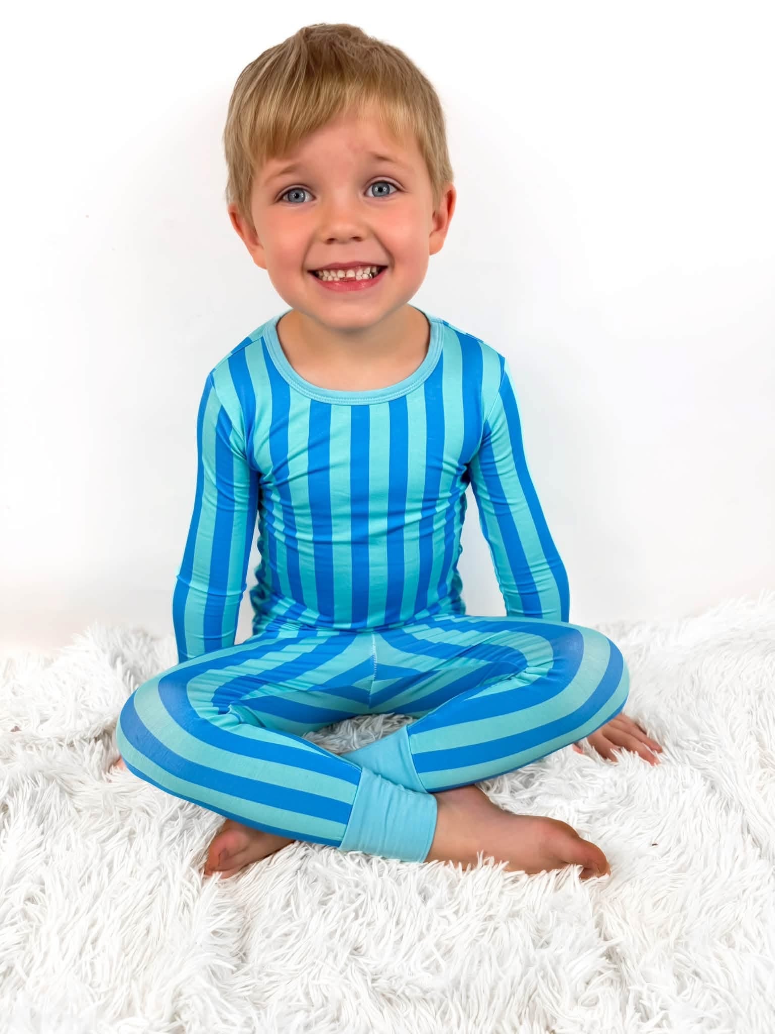 Blue Raspberry Striped Two Piece Set
