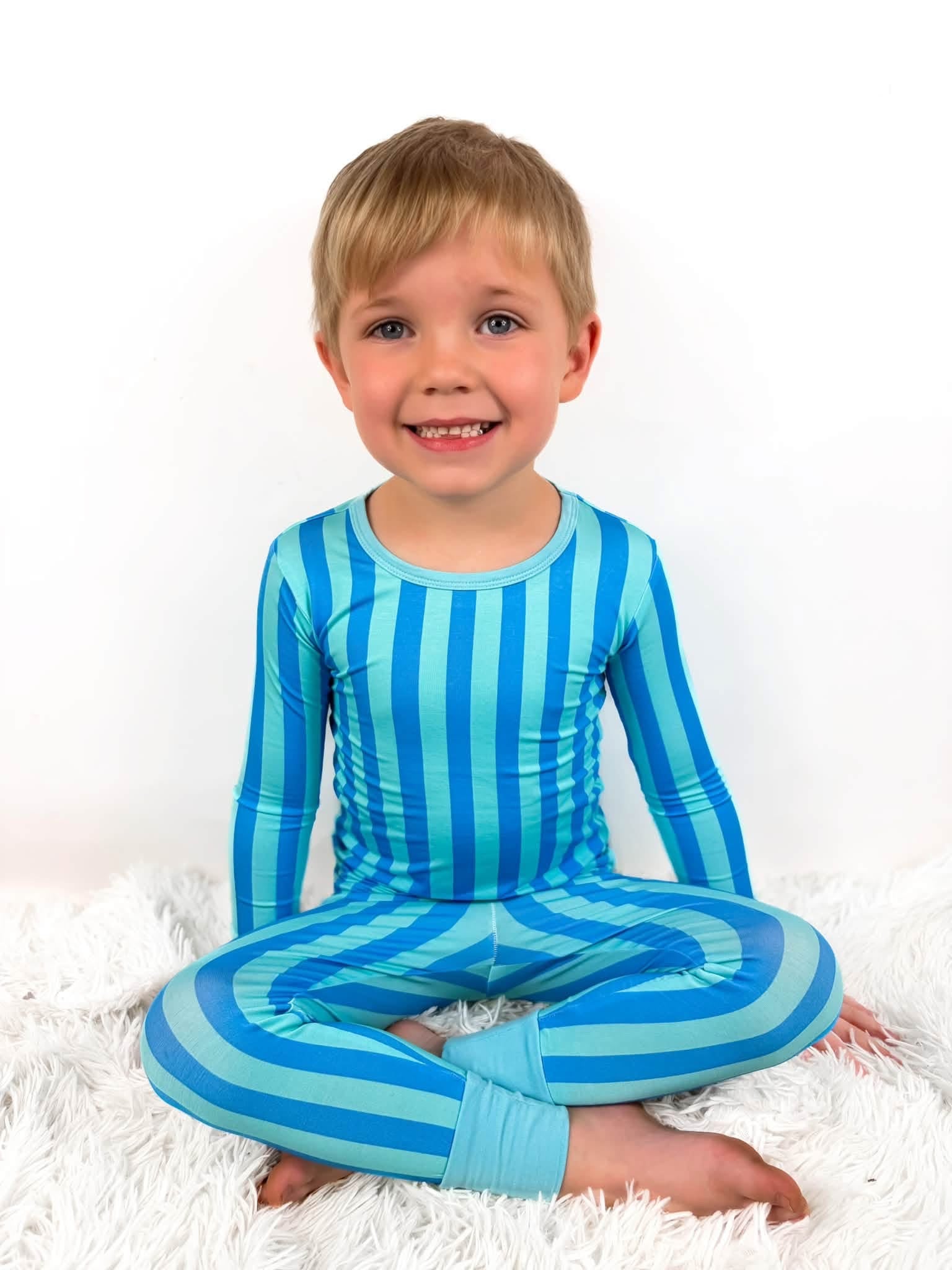 Blue Raspberry Striped Two Piece Set