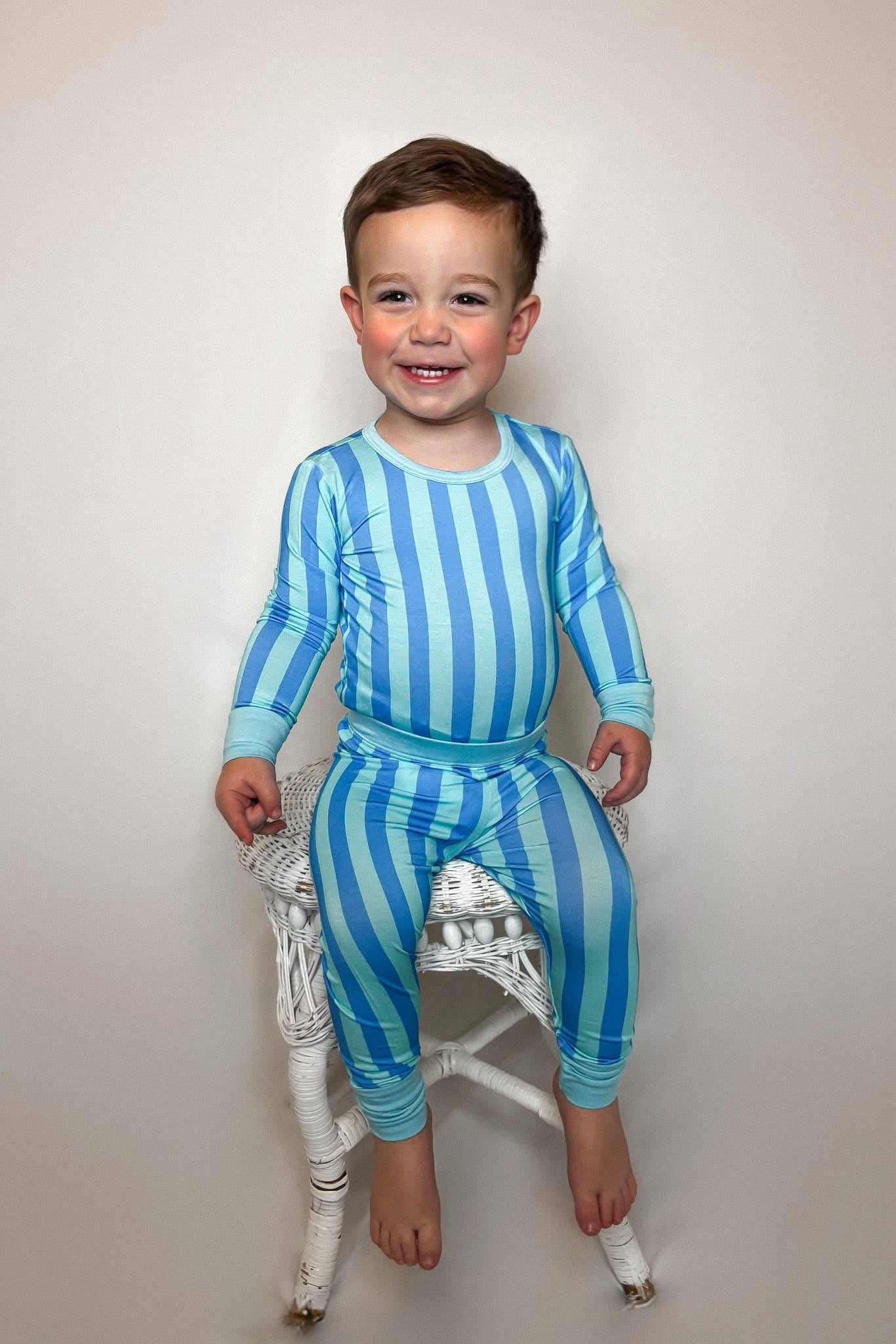 Blue Raspberry Striped Two Piece Set