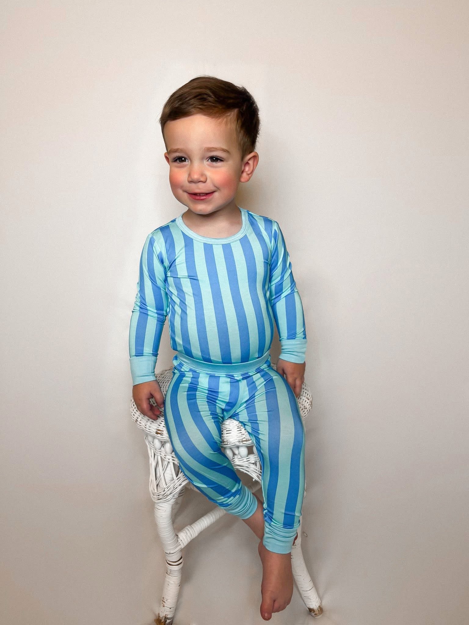 Blue Raspberry Striped Two Piece Set
