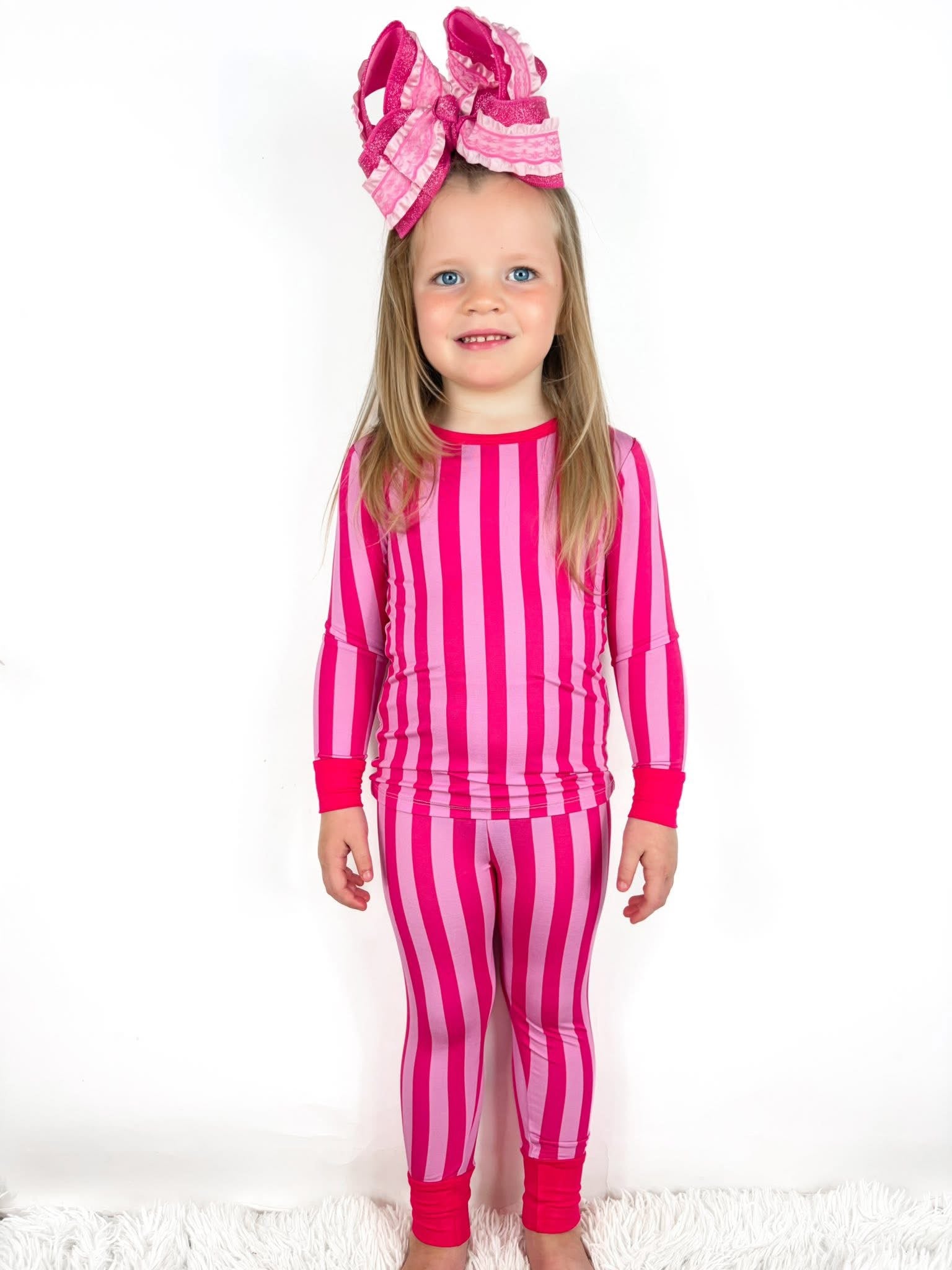 Bubblegum Pink Striped Two Piece Set