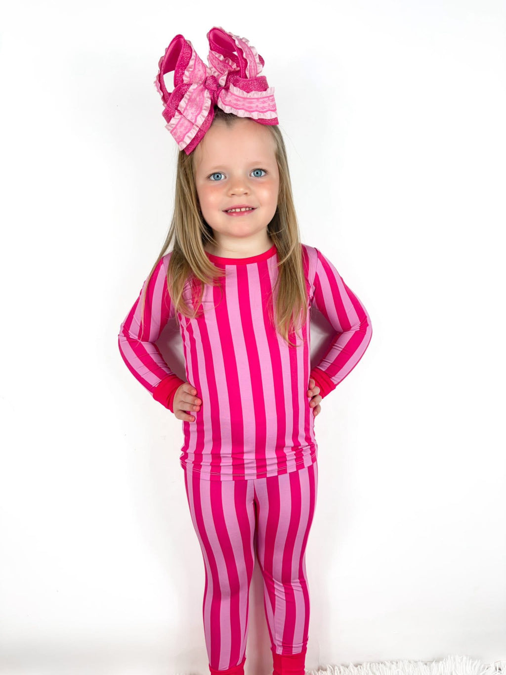Bubblegum Pink Striped Two Piece Set