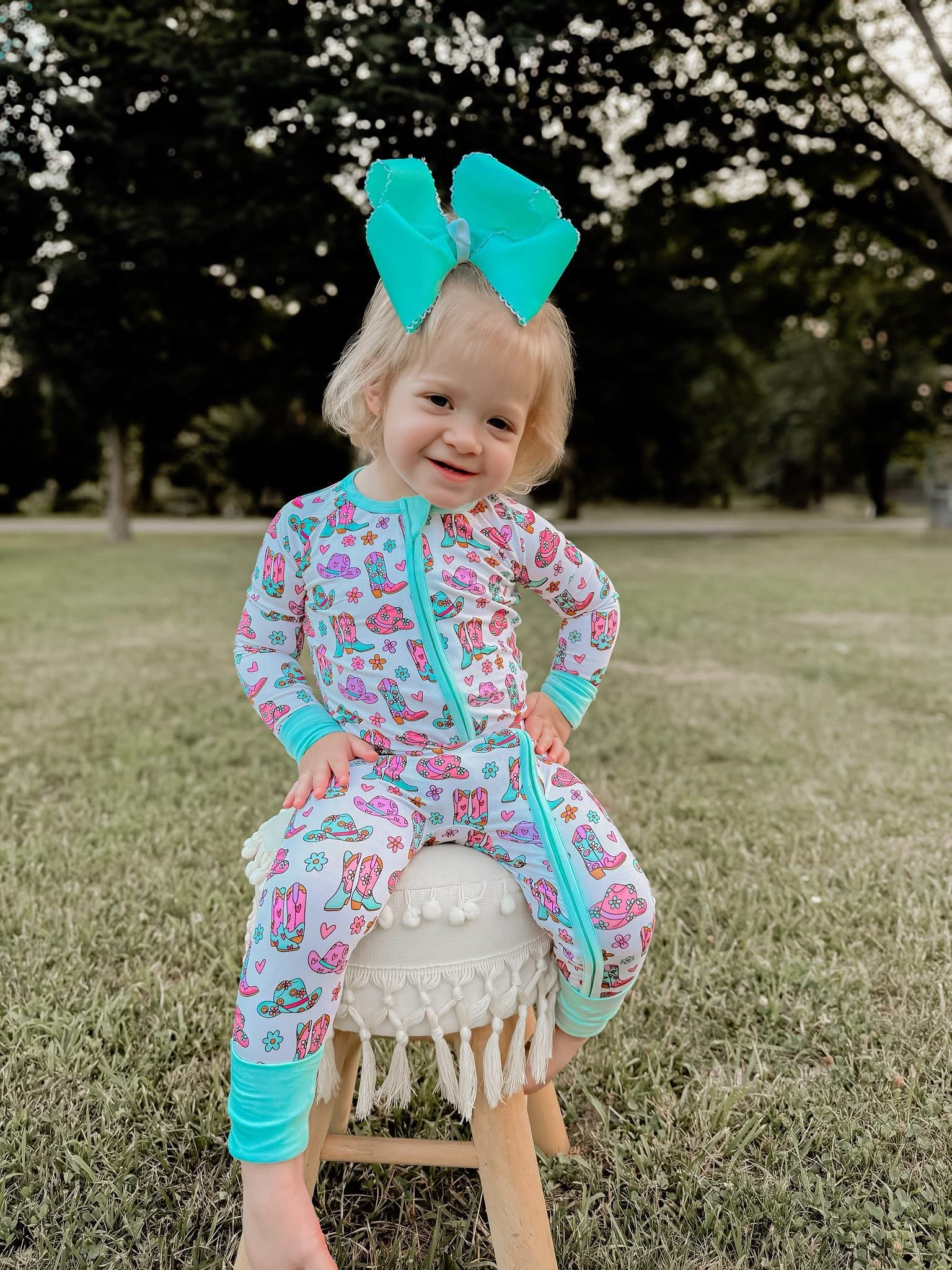 Summertime Cowgirl Double Zippy Romper