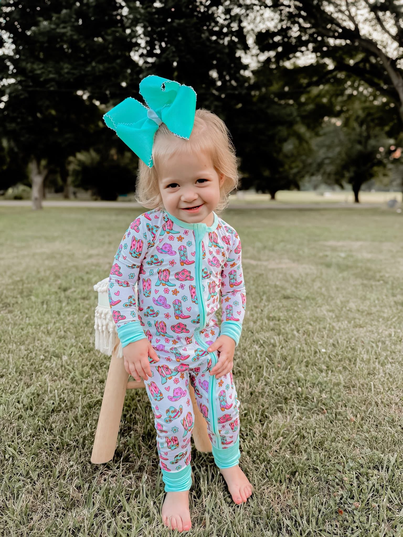 Summertime Cowgirl Double Zippy Romper