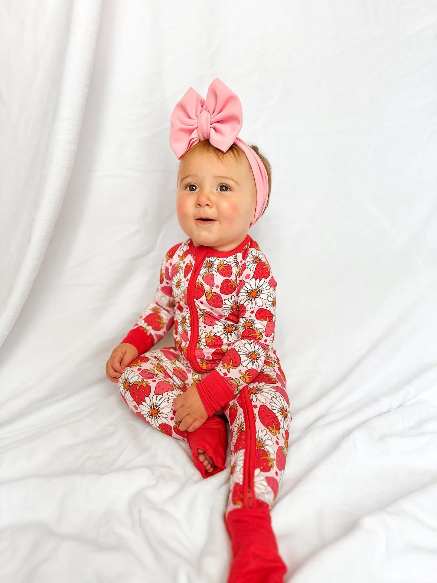 Strawberry Fields Double Zippy Romper