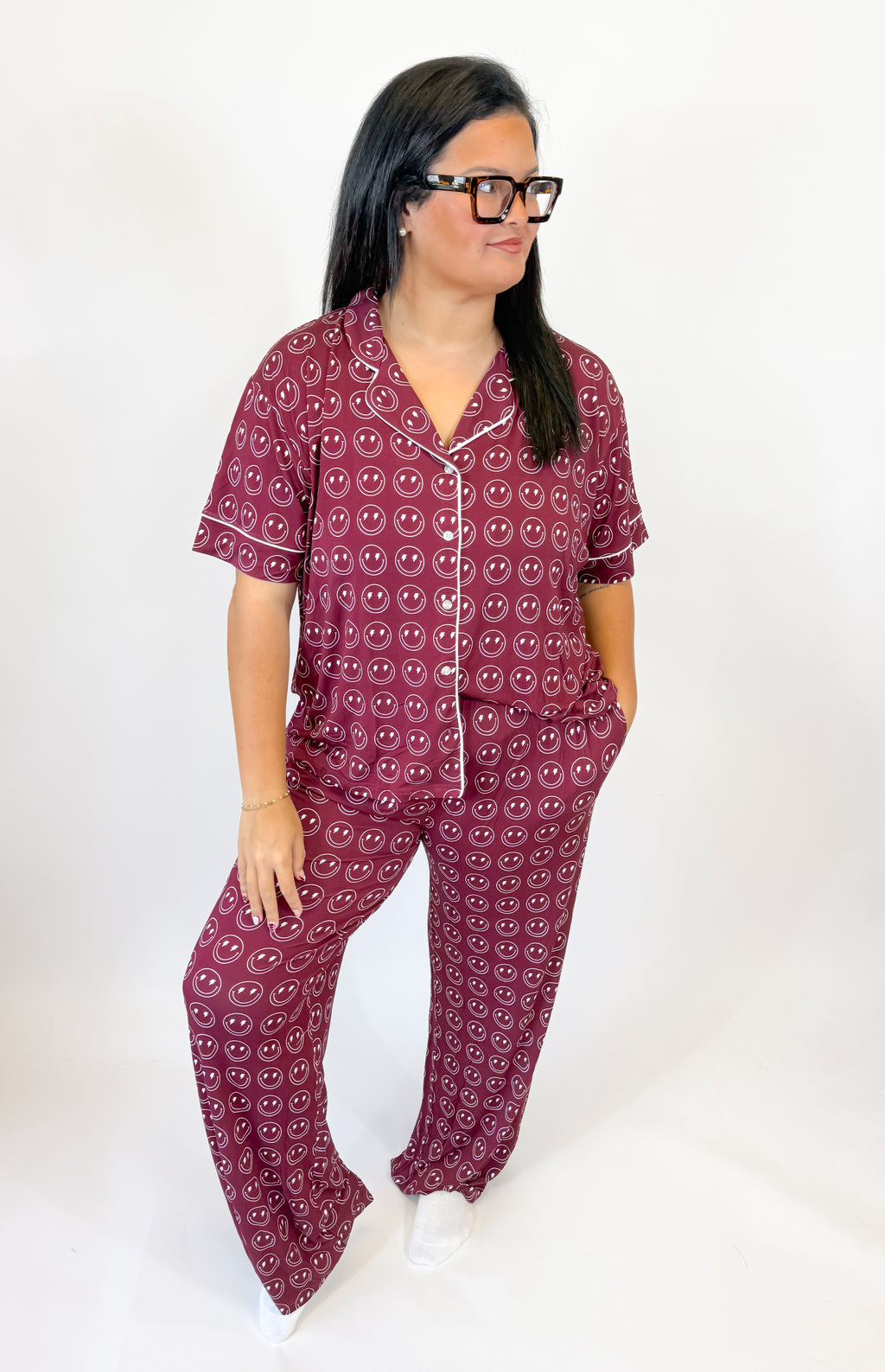 Merlot Smileys Womens Pant Set
