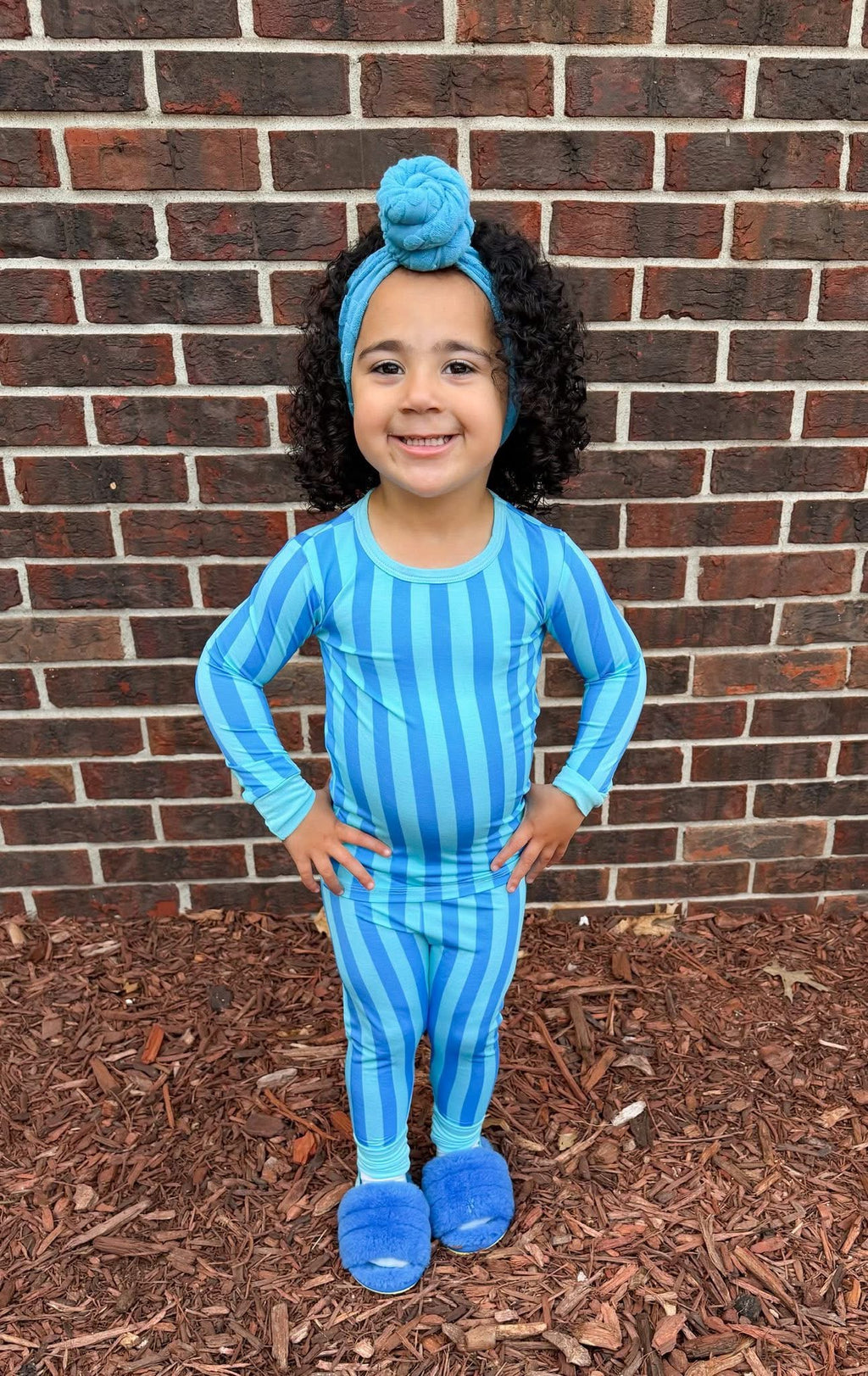 Blue Raspberry Striped Two Piece Set
