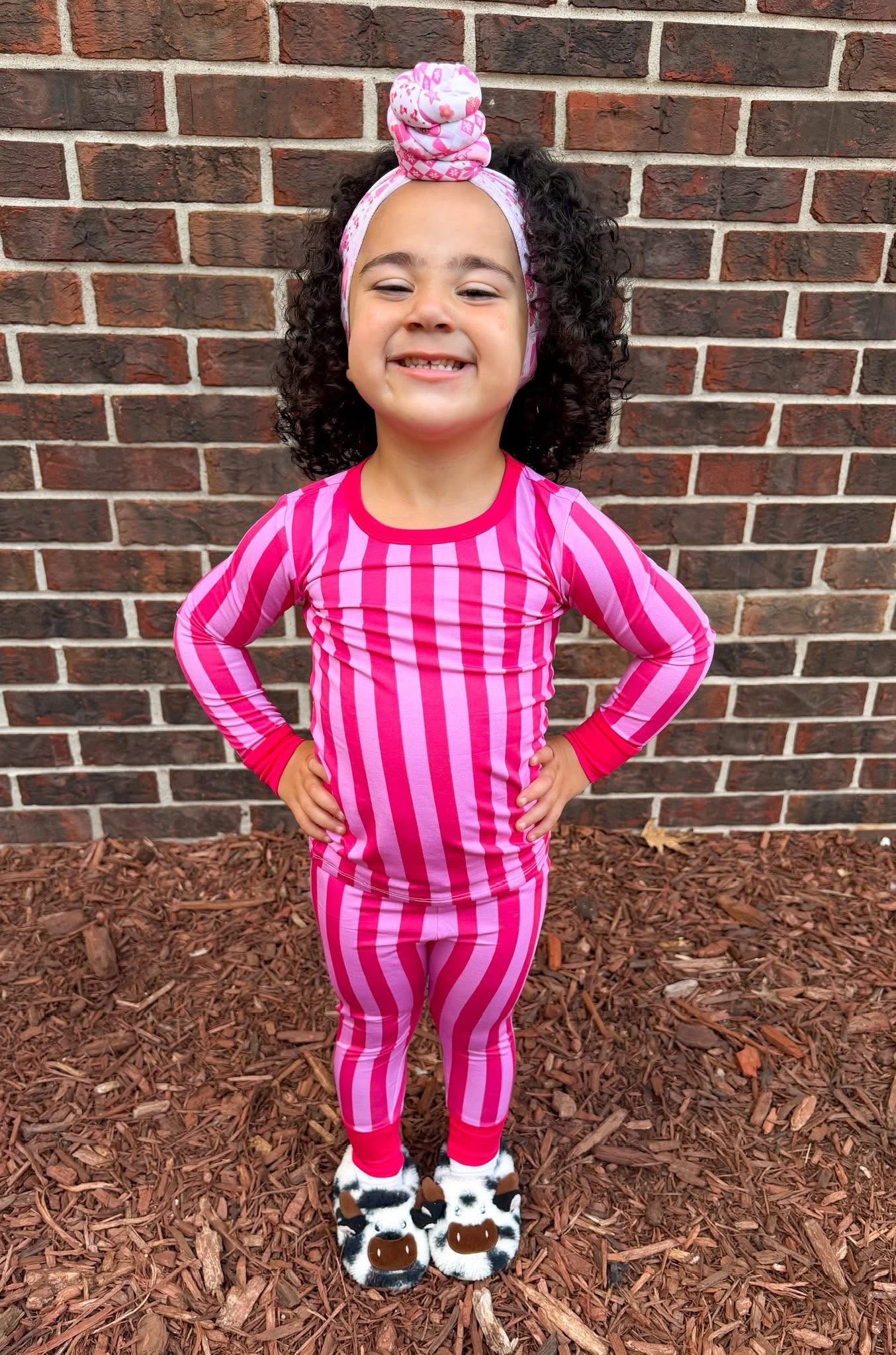 Bubblegum Pink Striped Two Piece Set