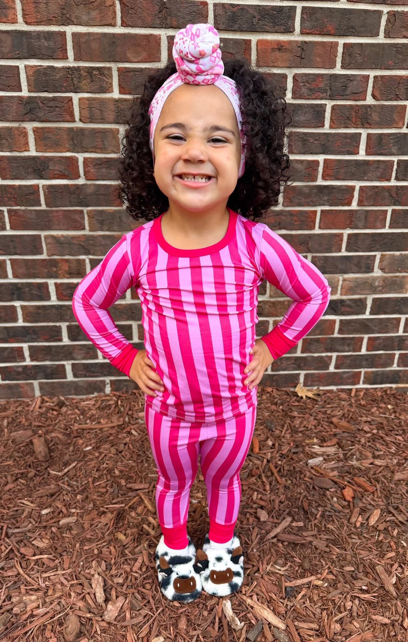 Bubblegum Pink Striped Two Piece Set