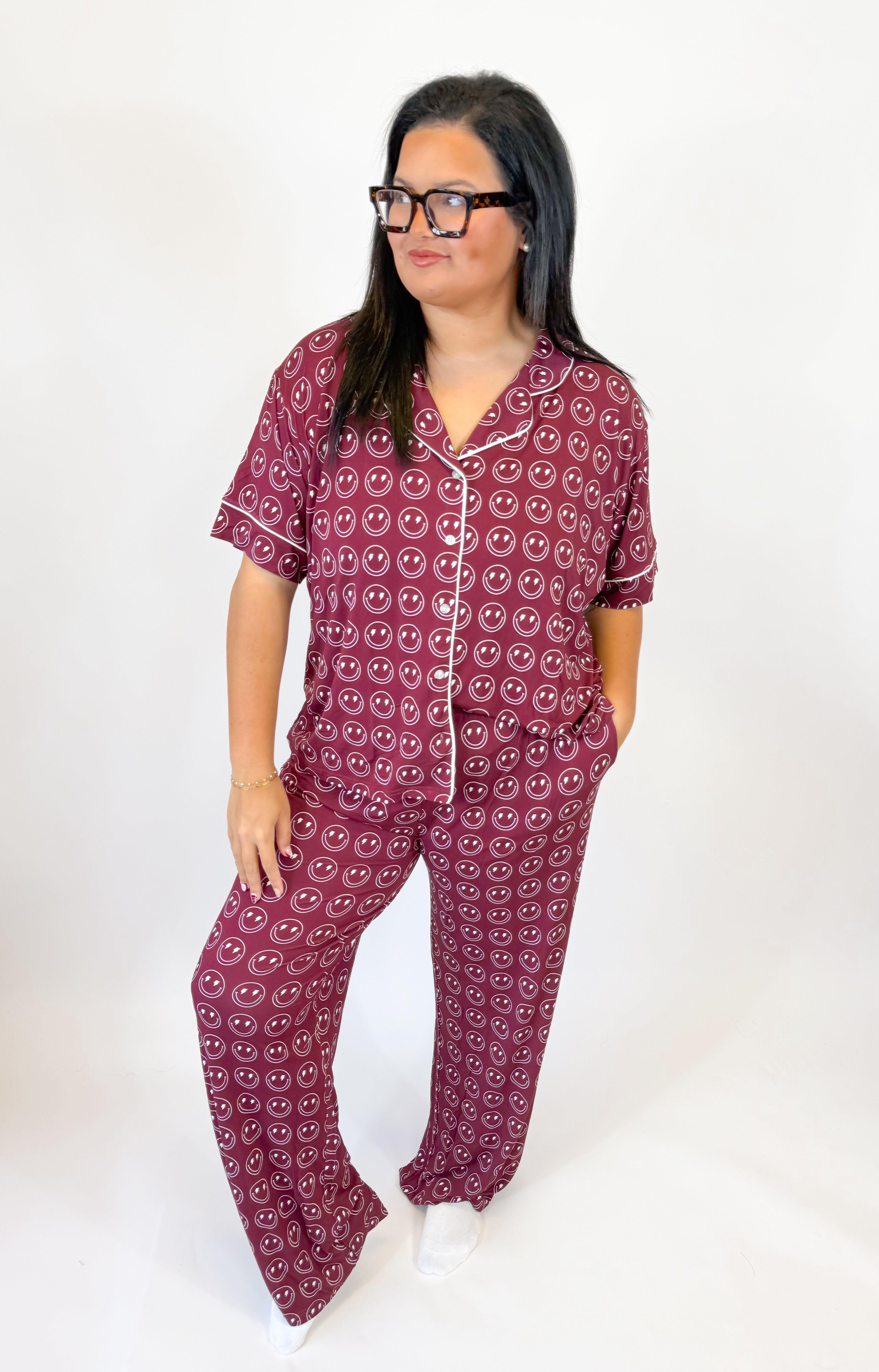 Merlot Smileys Womens Pant Set