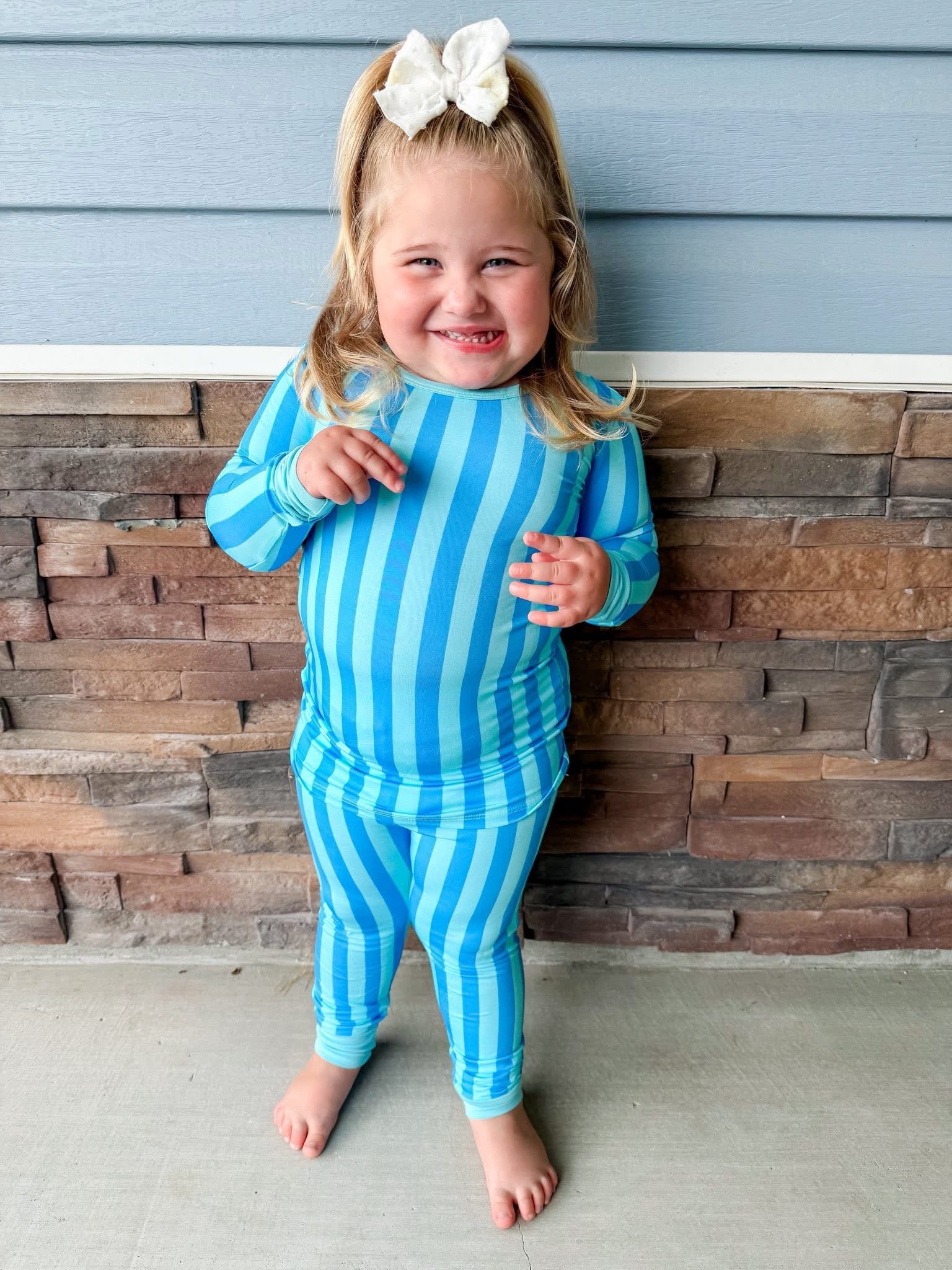 Blue Raspberry Striped Two Piece Set