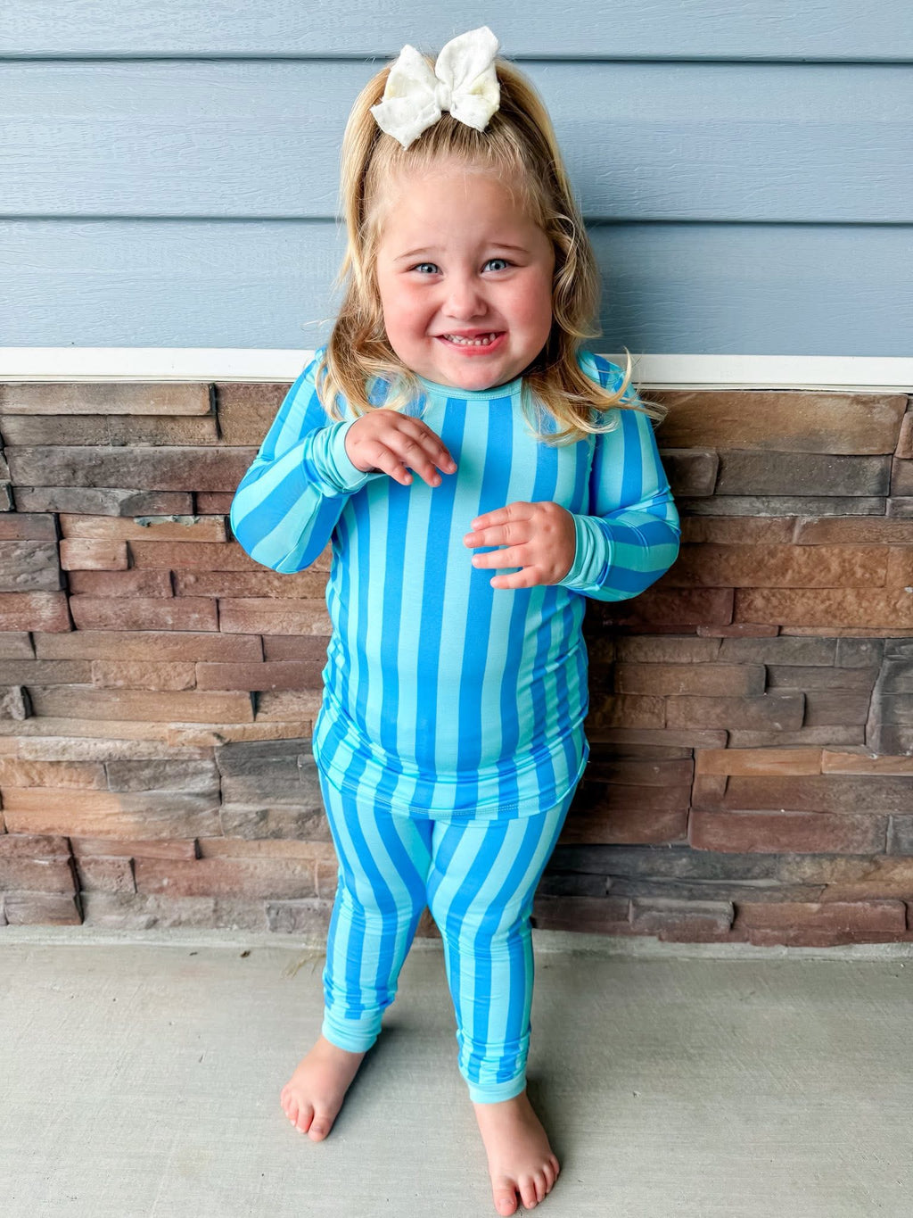 Blue Raspberry Striped Two Piece Set