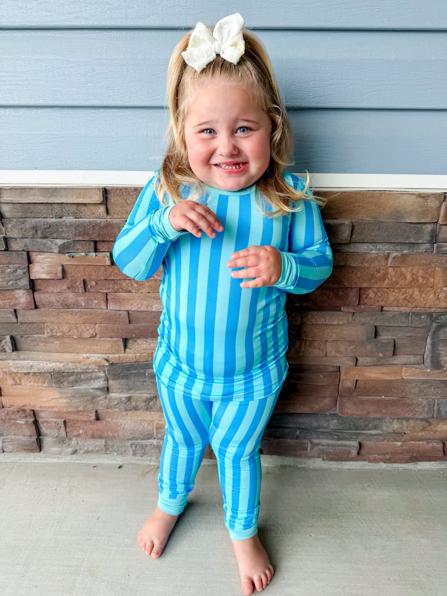 Blue Raspberry Striped Two Piece Set
