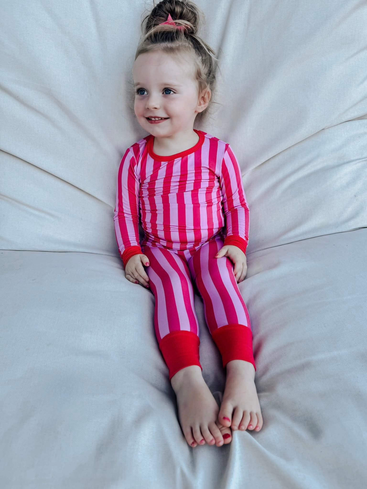 Bubblegum Pink Striped Two Piece Set
