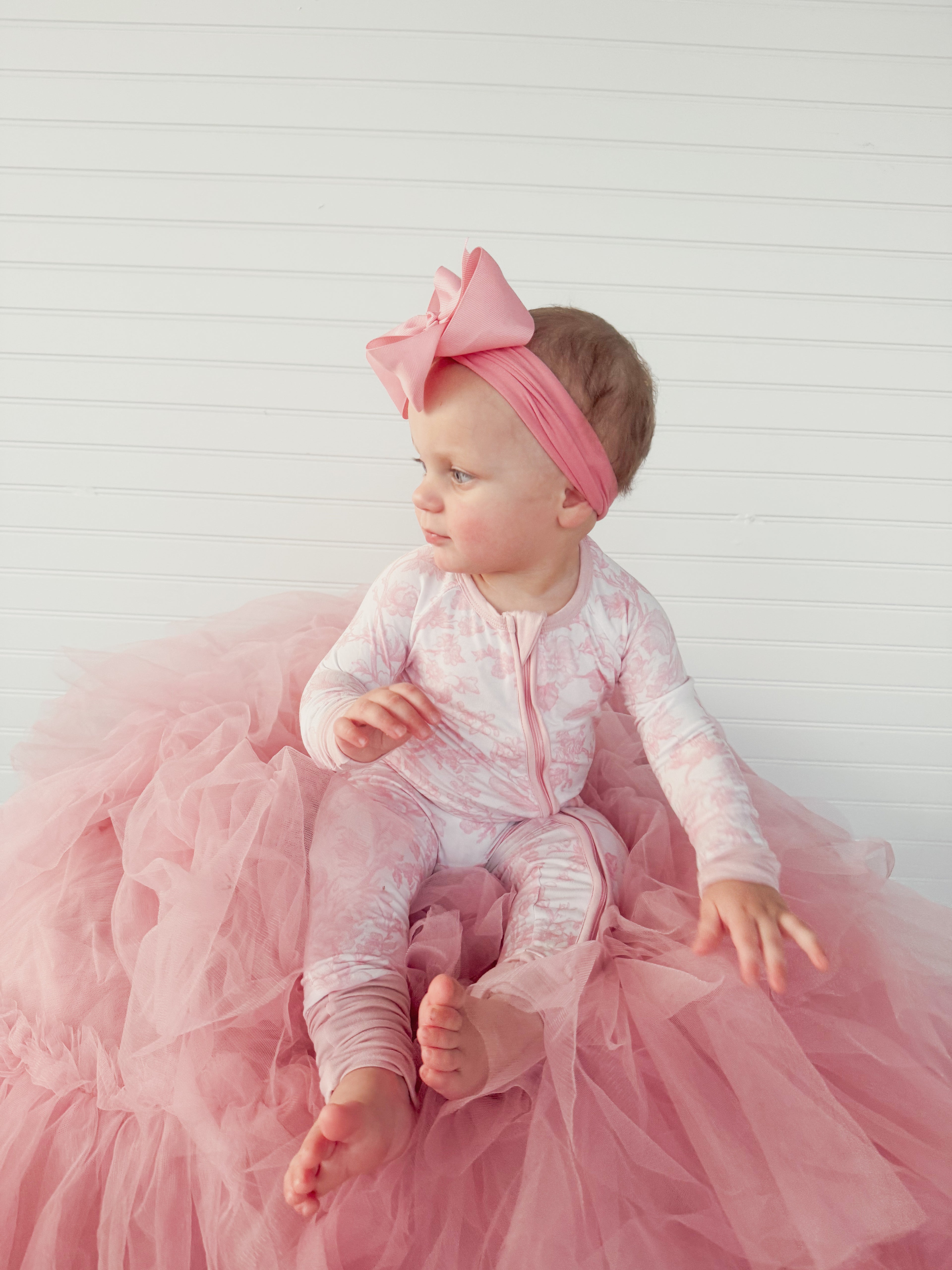 Pink Toile Double Zippy Romper