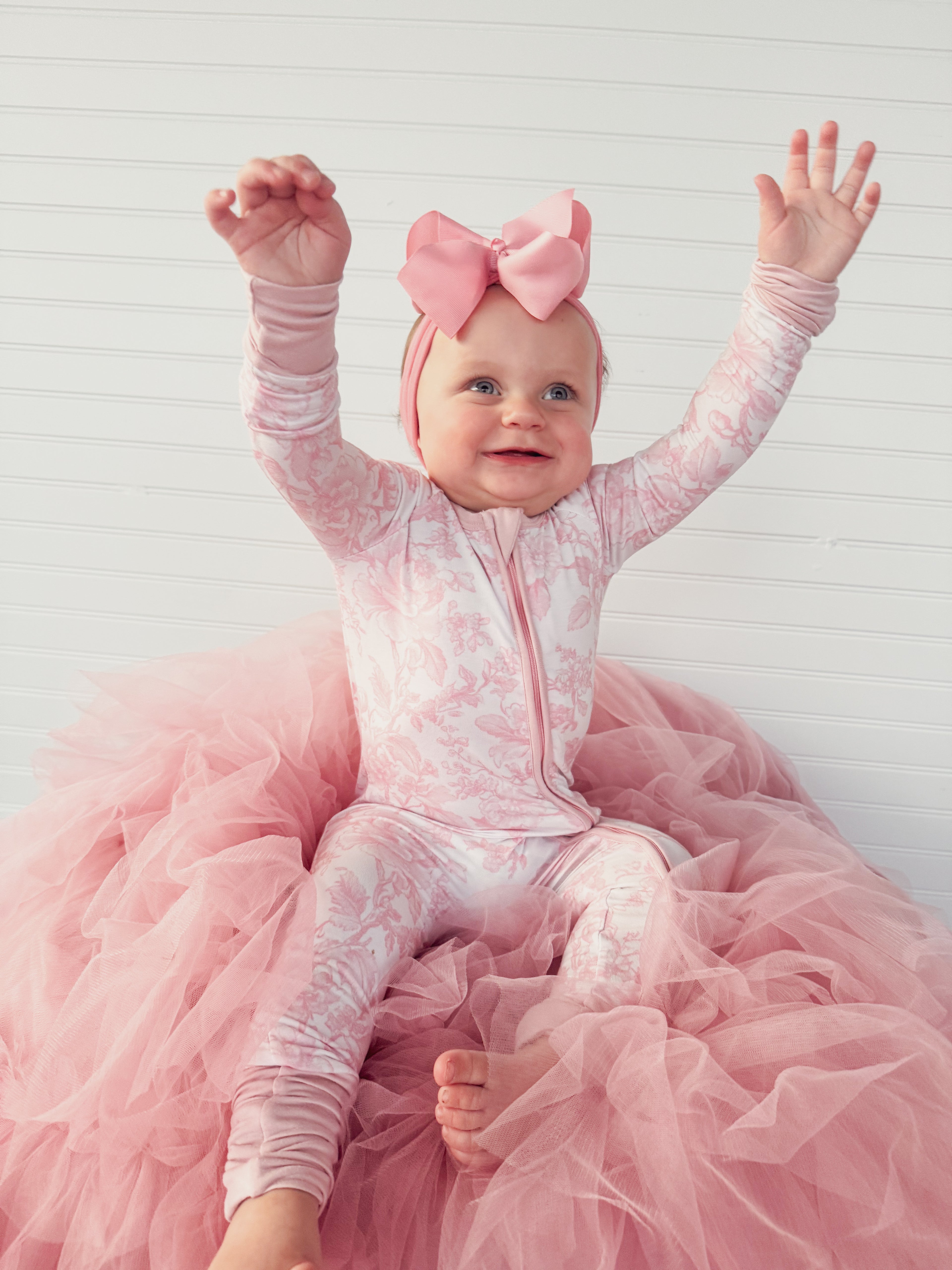 Pink Toile Double Zippy Romper