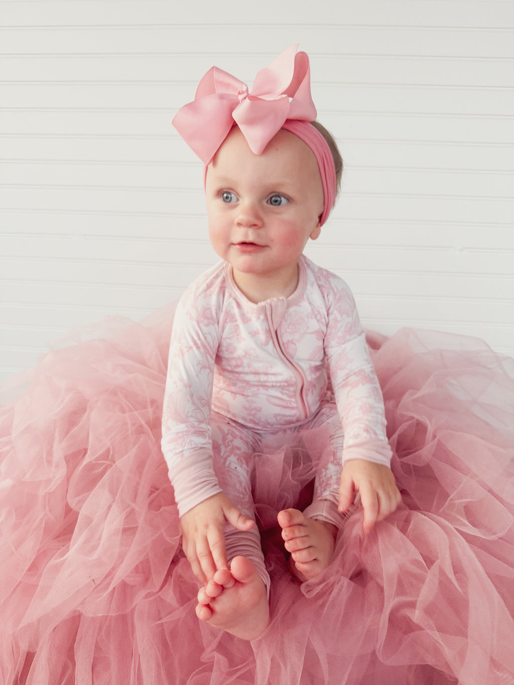Pink Toile Double Zippy Romper