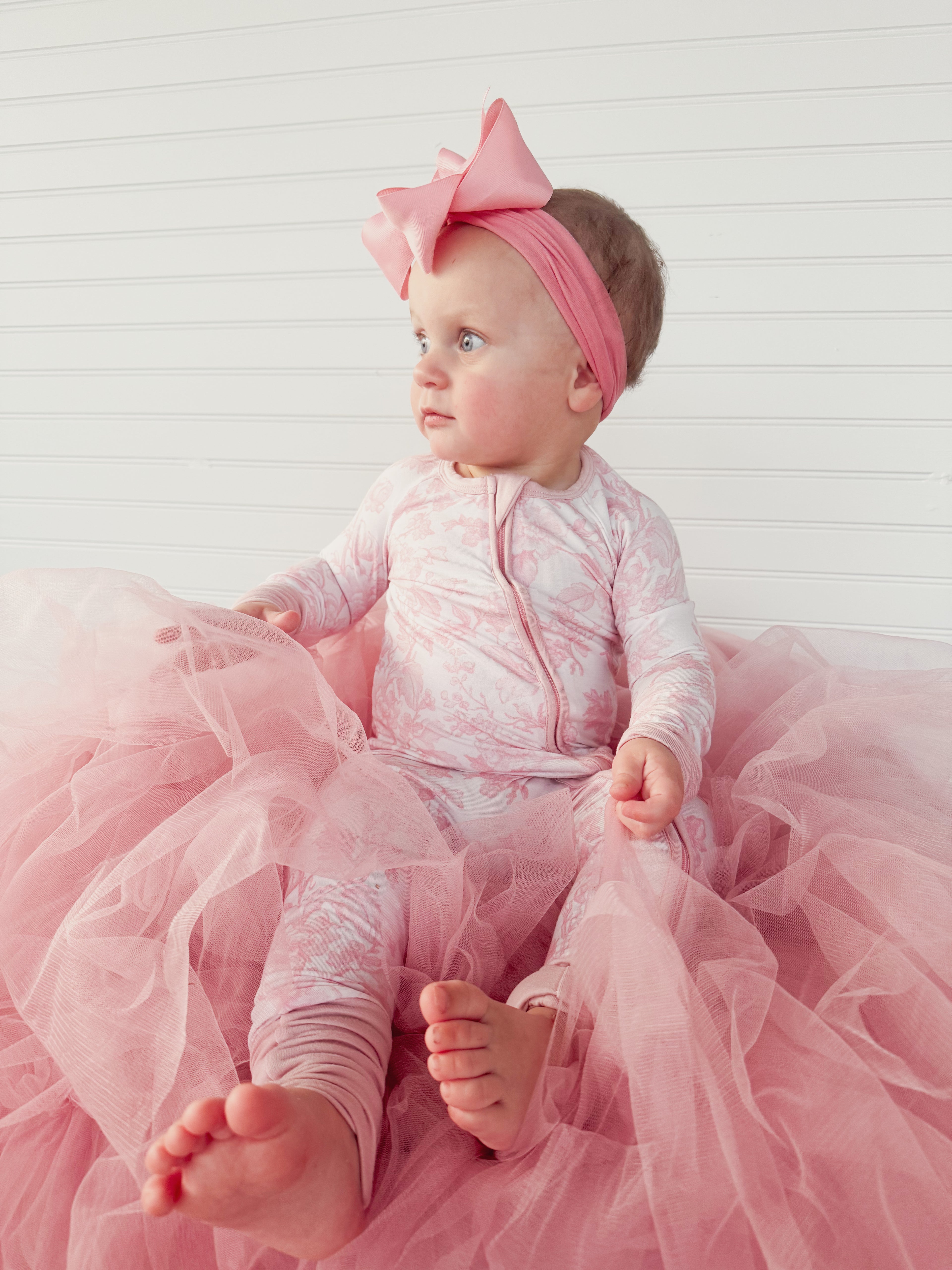 Pink Toile Double Zippy Romper