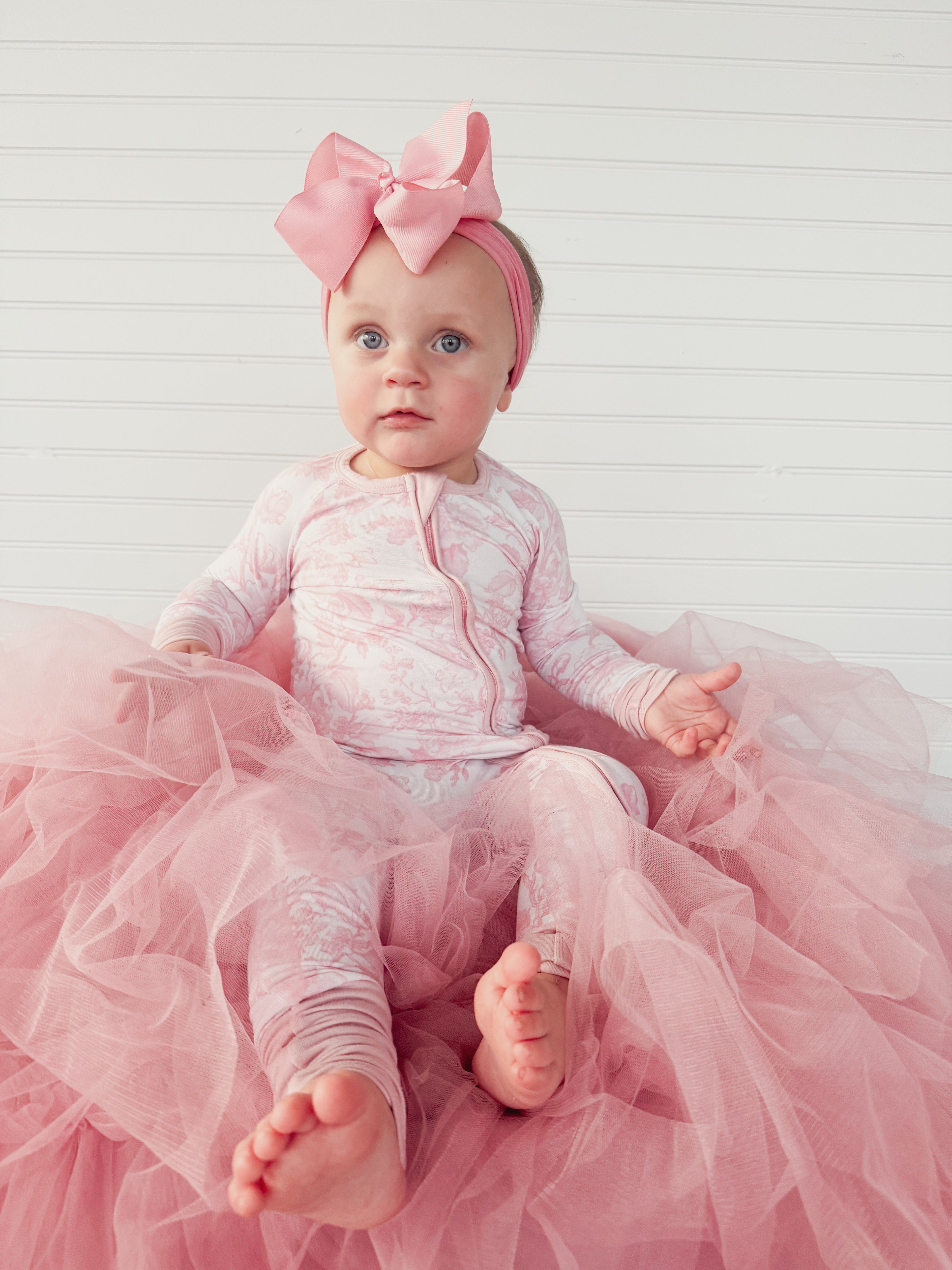 Pink Toile Double Zippy Romper